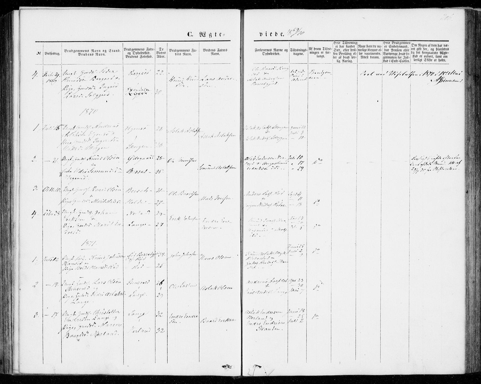 Ministerialprotokoller, klokkerbøker og fødselsregistre - Møre og Romsdal, SAT/A-1454/554/L0643: Parish register (official) no. 554A01, 1846-1879, p. 206