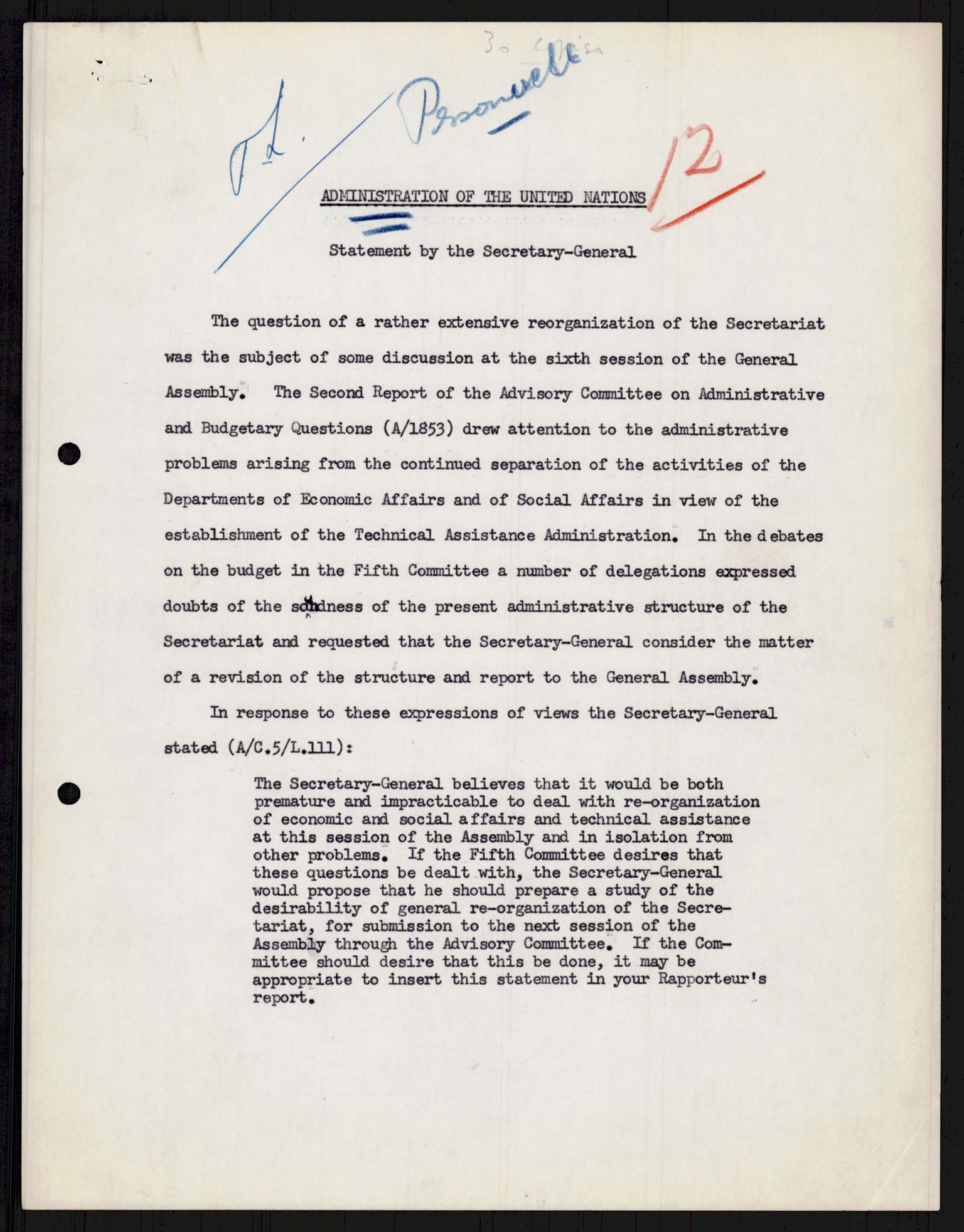 Lie, Trygve, AV/RA-PA-1407/D/L0014: Generalsekretærens papirer., 1947-1953, p. 54