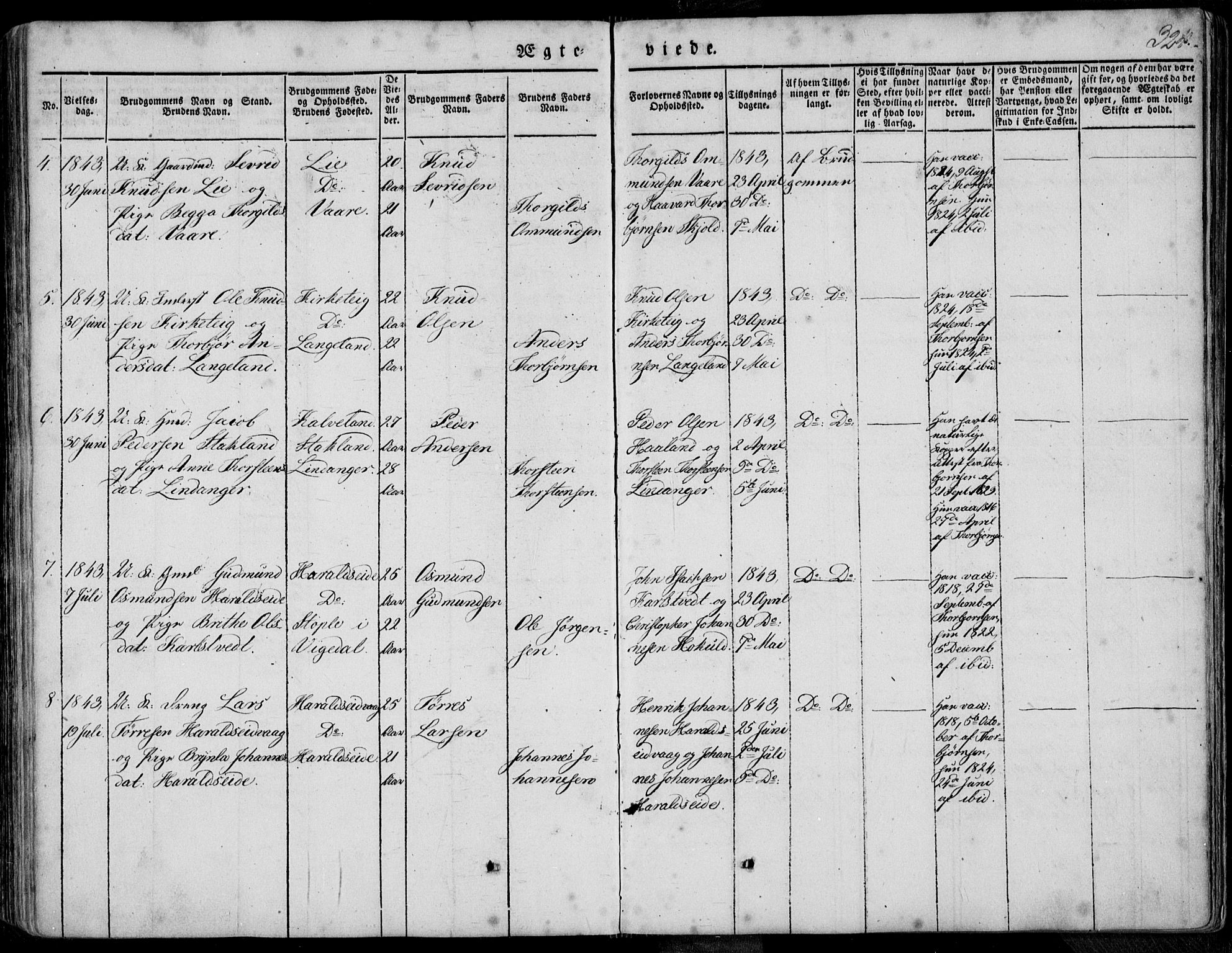 Skjold sokneprestkontor, AV/SAST-A-101847/H/Ha/Haa/L0006: Parish register (official) no. A 6.1, 1835-1858, p. 325