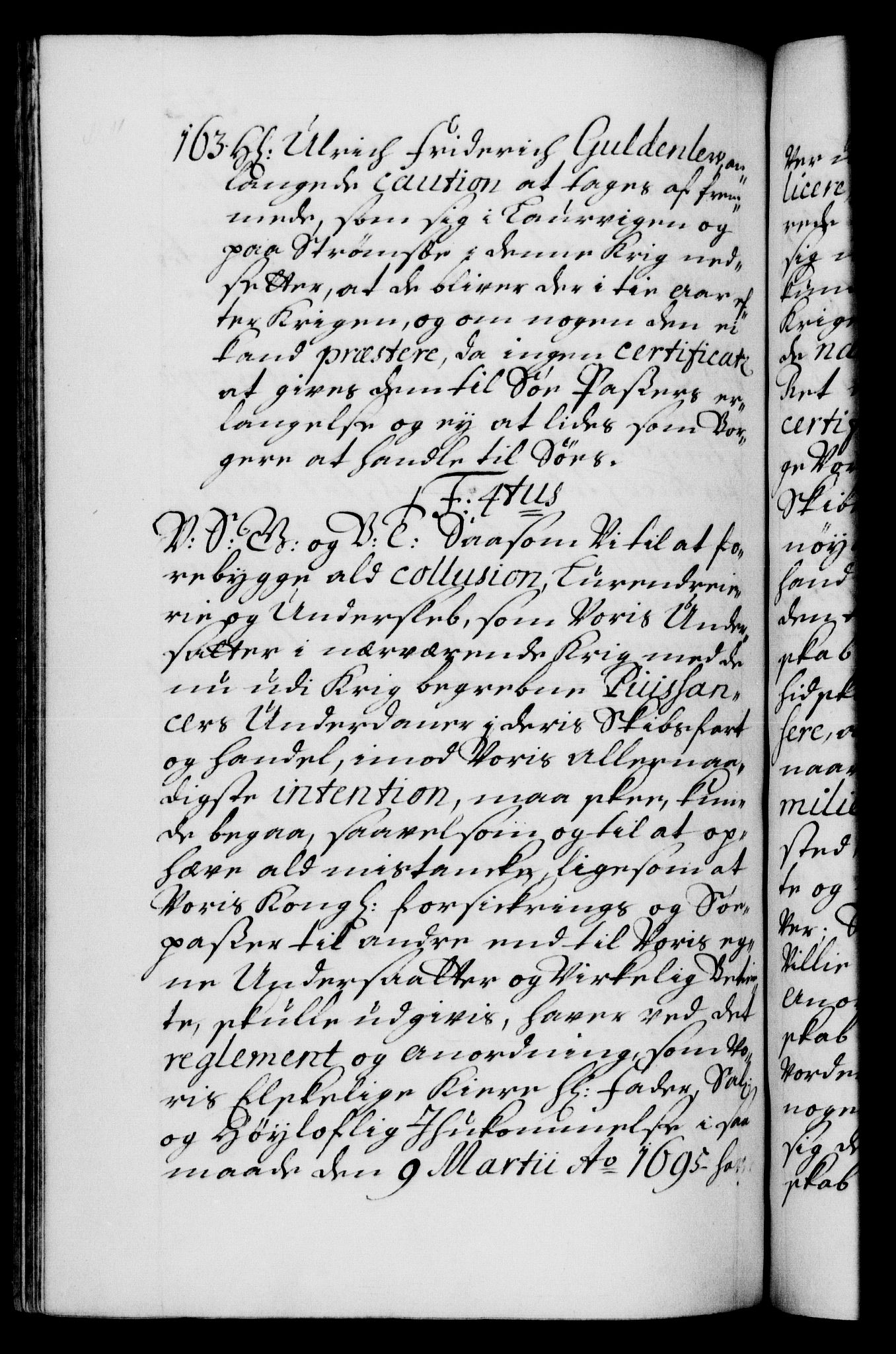 Danske Kanselli 1572-1799, AV/RA-EA-3023/F/Fc/Fca/Fcab/L0016: Norske tegnelser, 1699-1703, p. 542b