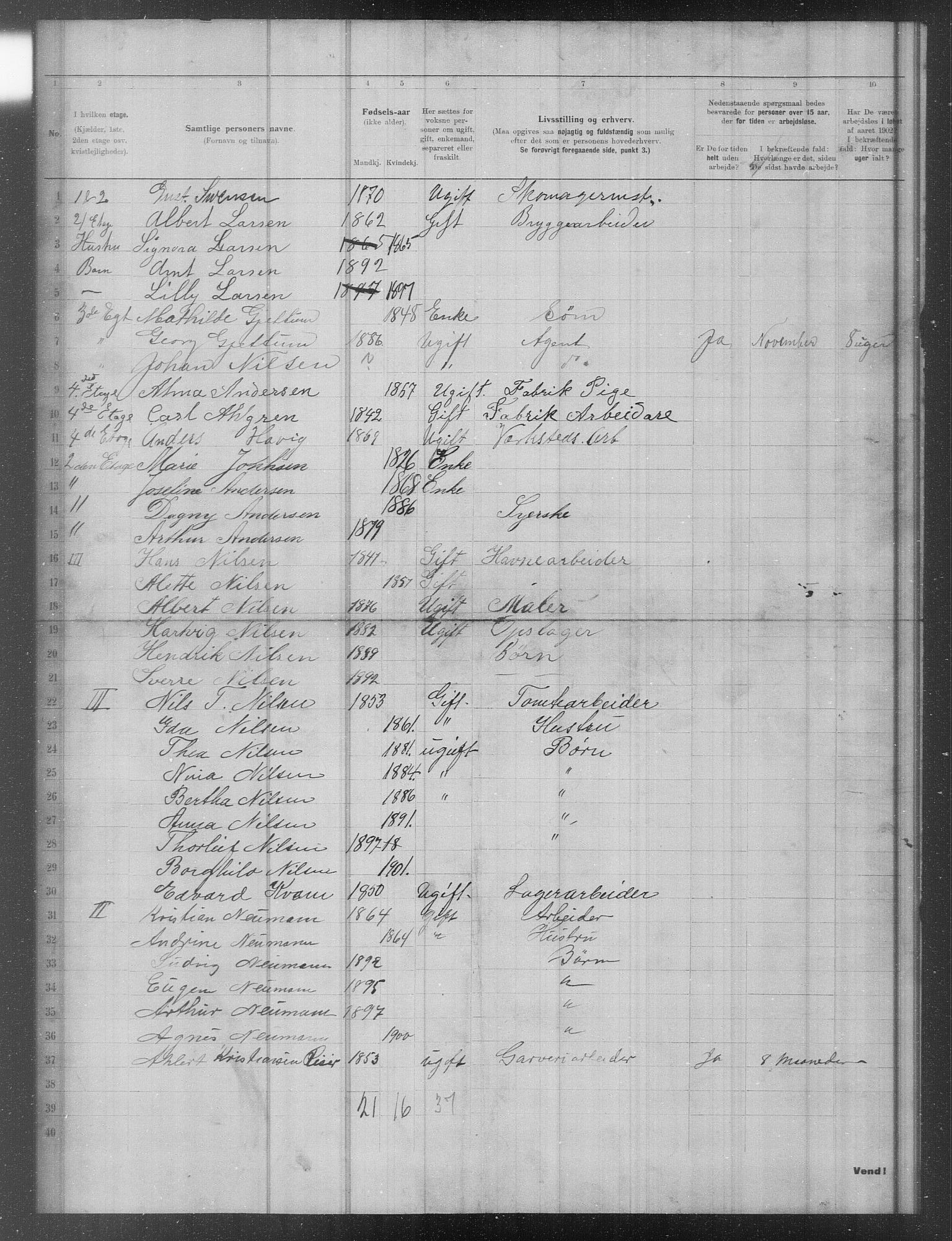 OBA, Municipal Census 1902 for Kristiania, 1902, p. 16307