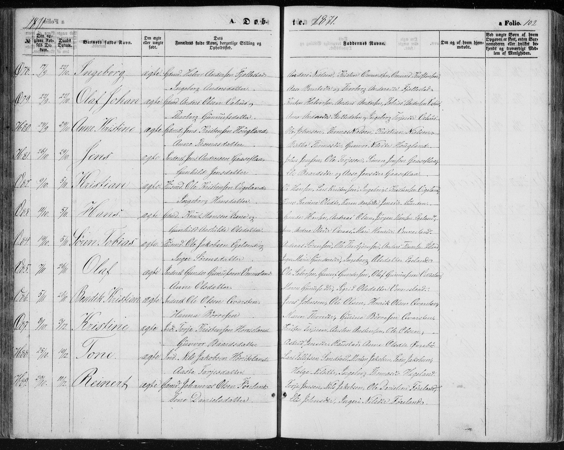 Vennesla sokneprestkontor, AV/SAK-1111-0045/Fa/Fac/L0007: Parish register (official) no. A 7, 1855-1873, p. 102