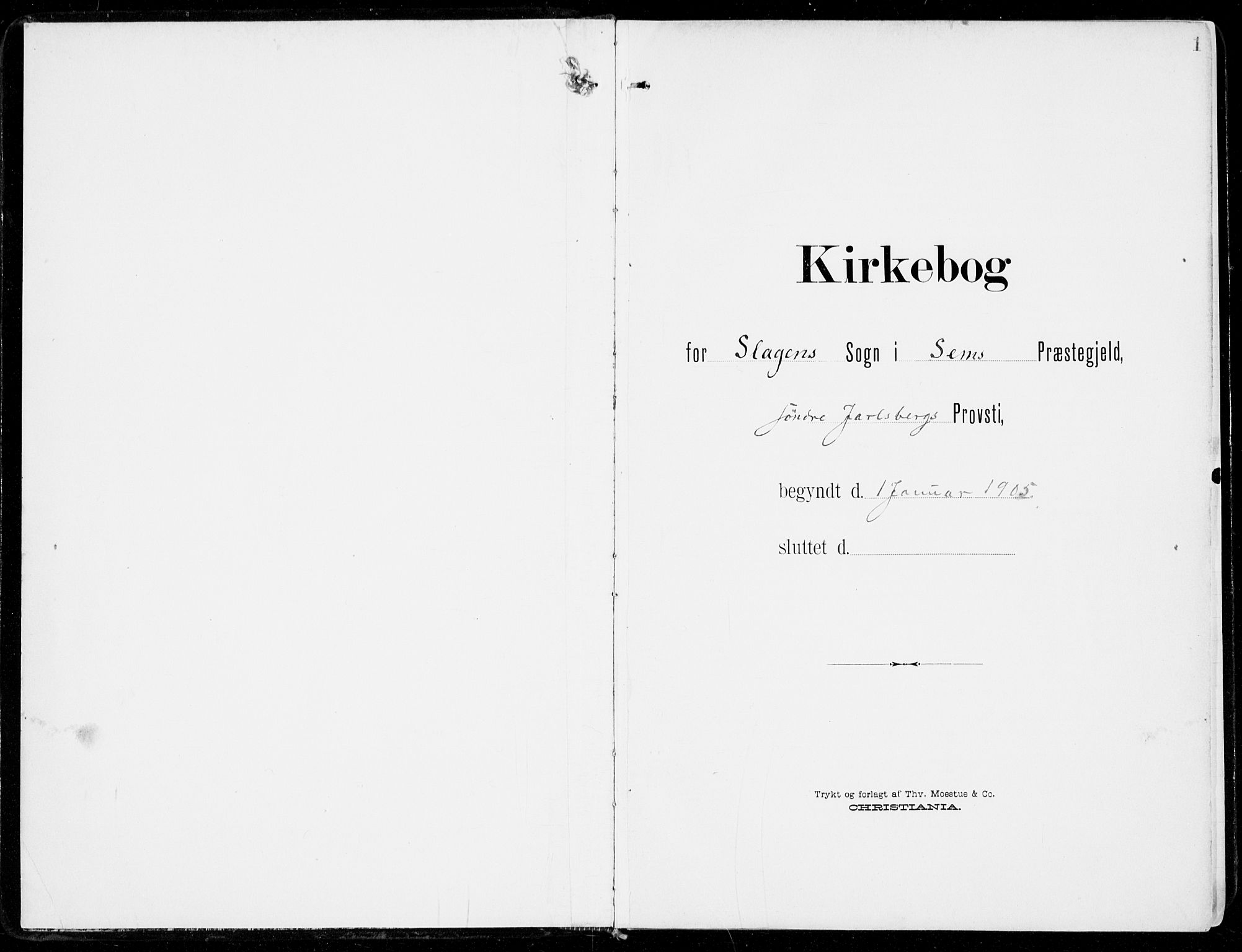 Sem kirkebøker, AV/SAKO-A-5/F/Fb/L0006: Parish register (official) no. II 6, 1905-1918, p. 1