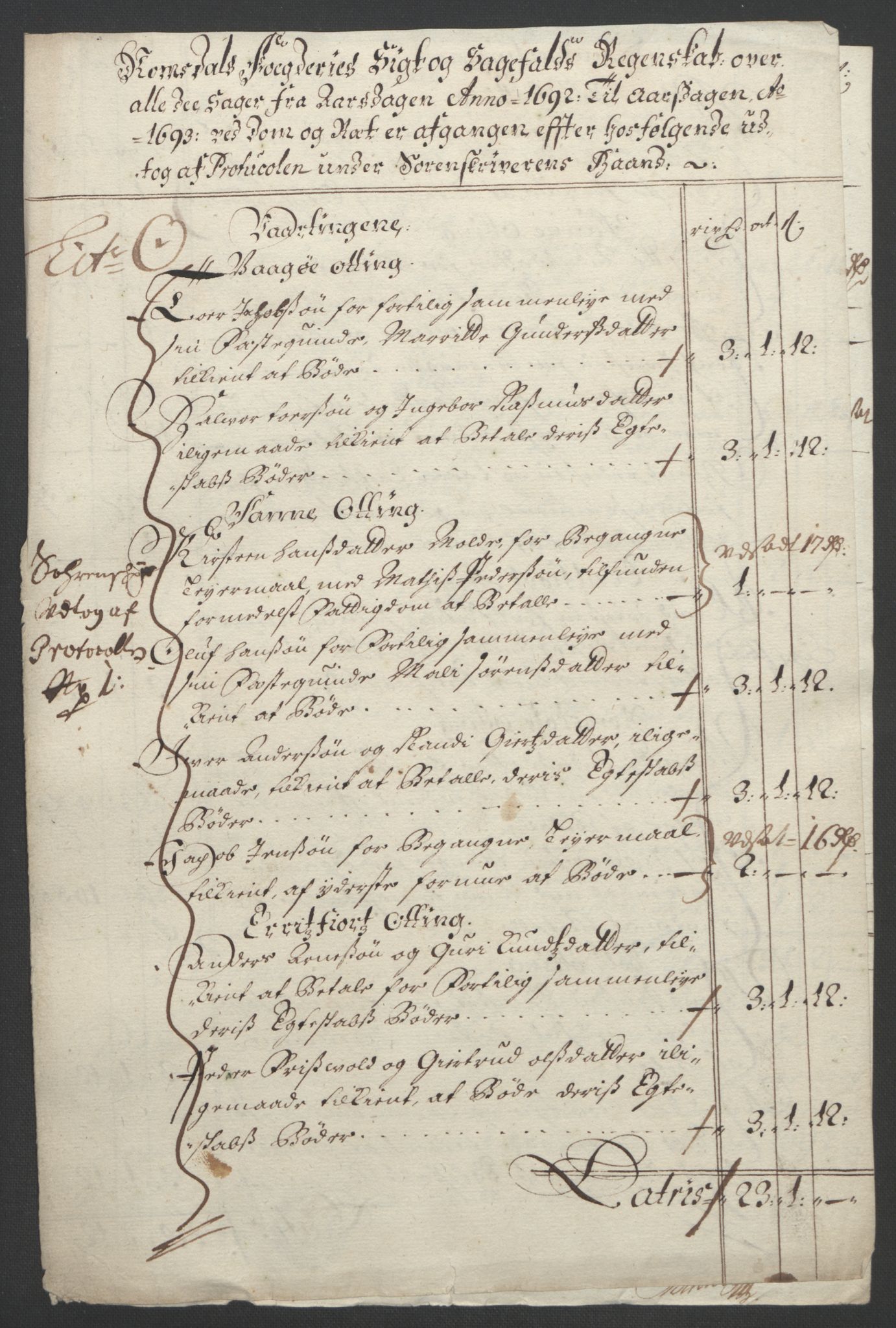 Rentekammeret inntil 1814, Reviderte regnskaper, Fogderegnskap, RA/EA-4092/R55/L3650: Fogderegnskap Romsdal, 1692, p. 162