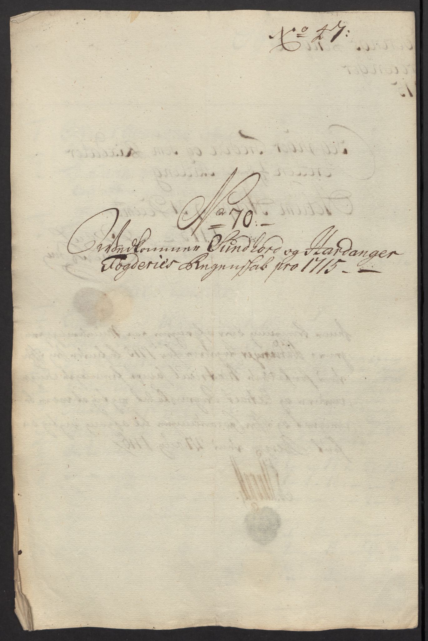 Rentekammeret inntil 1814, Reviderte regnskaper, Fogderegnskap, RA/EA-4092/R48/L2991: Fogderegnskap Sunnhordland og Hardanger, 1715, p. 497