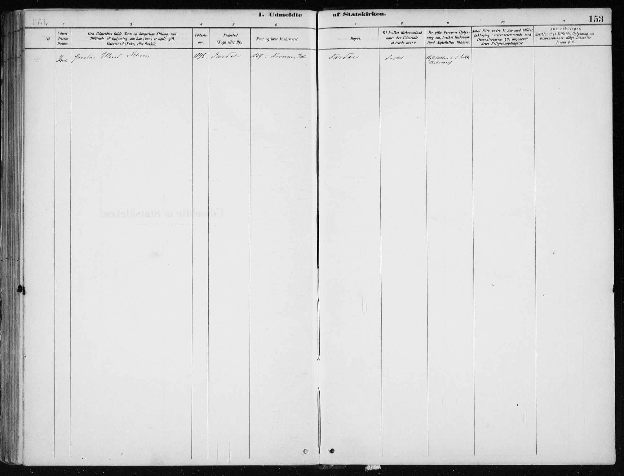 Sogndal sokneprestembete, SAB/A-81301/H/Haa/Haac/L0001: Parish register (official) no. C 1, 1878-1907, p. 153
