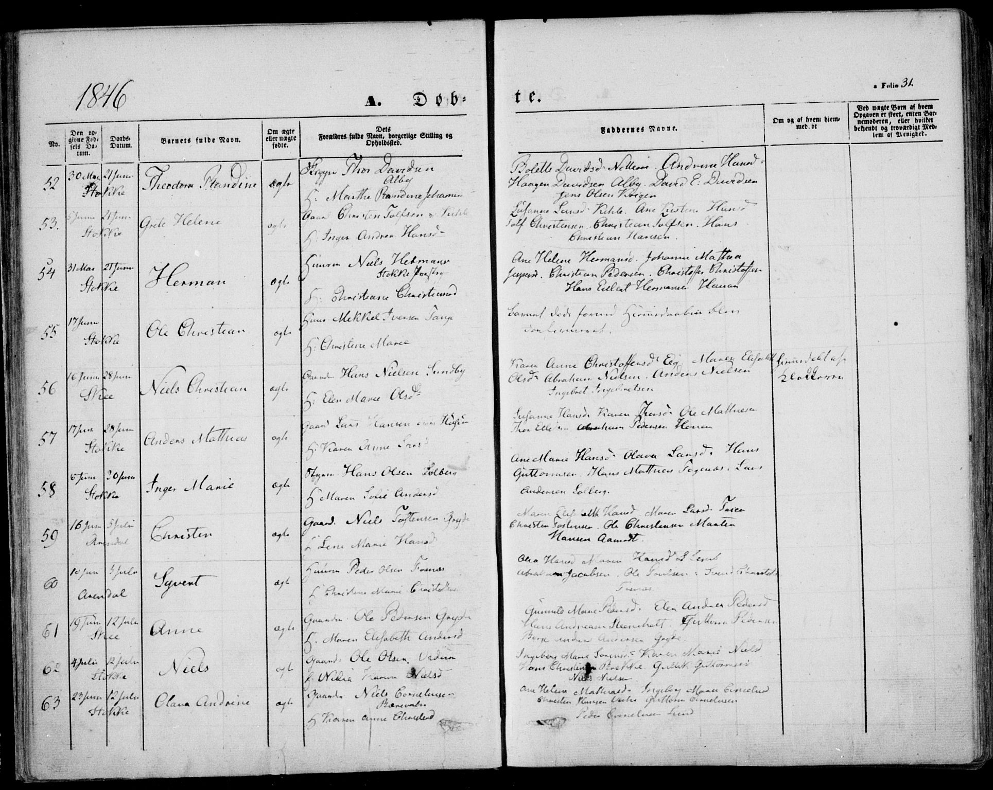 Stokke kirkebøker, SAKO/A-320/F/Fa/L0007: Parish register (official) no. I 7, 1844-1857, p. 32