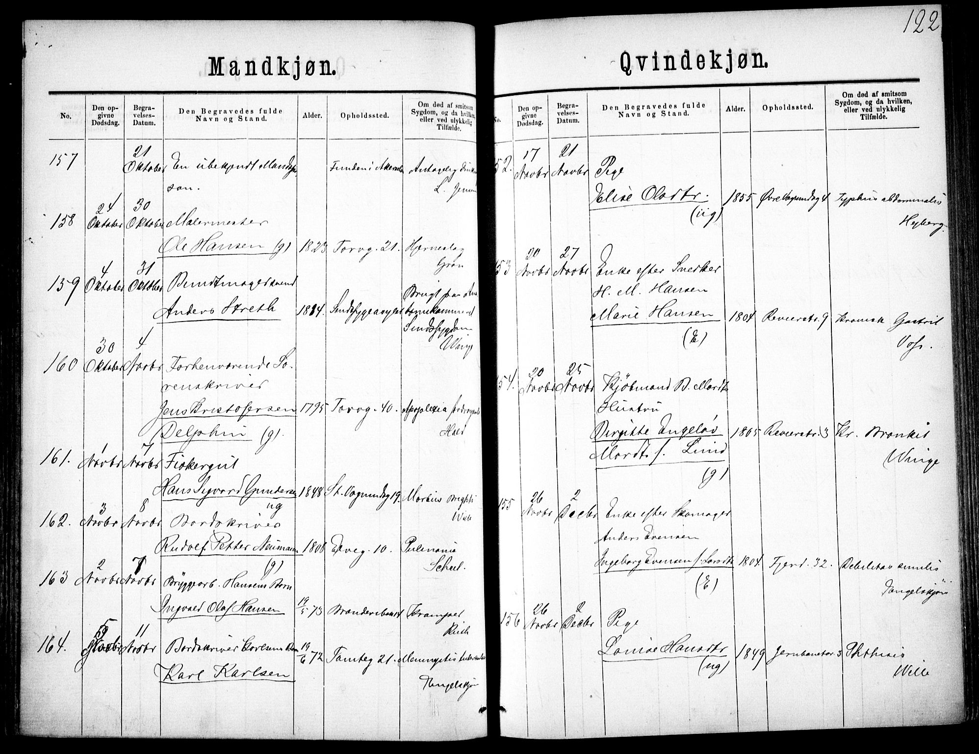 Oslo domkirke Kirkebøker, SAO/A-10752/F/Fa/L0026: Parish register (official) no. 26, 1867-1884, p. 122