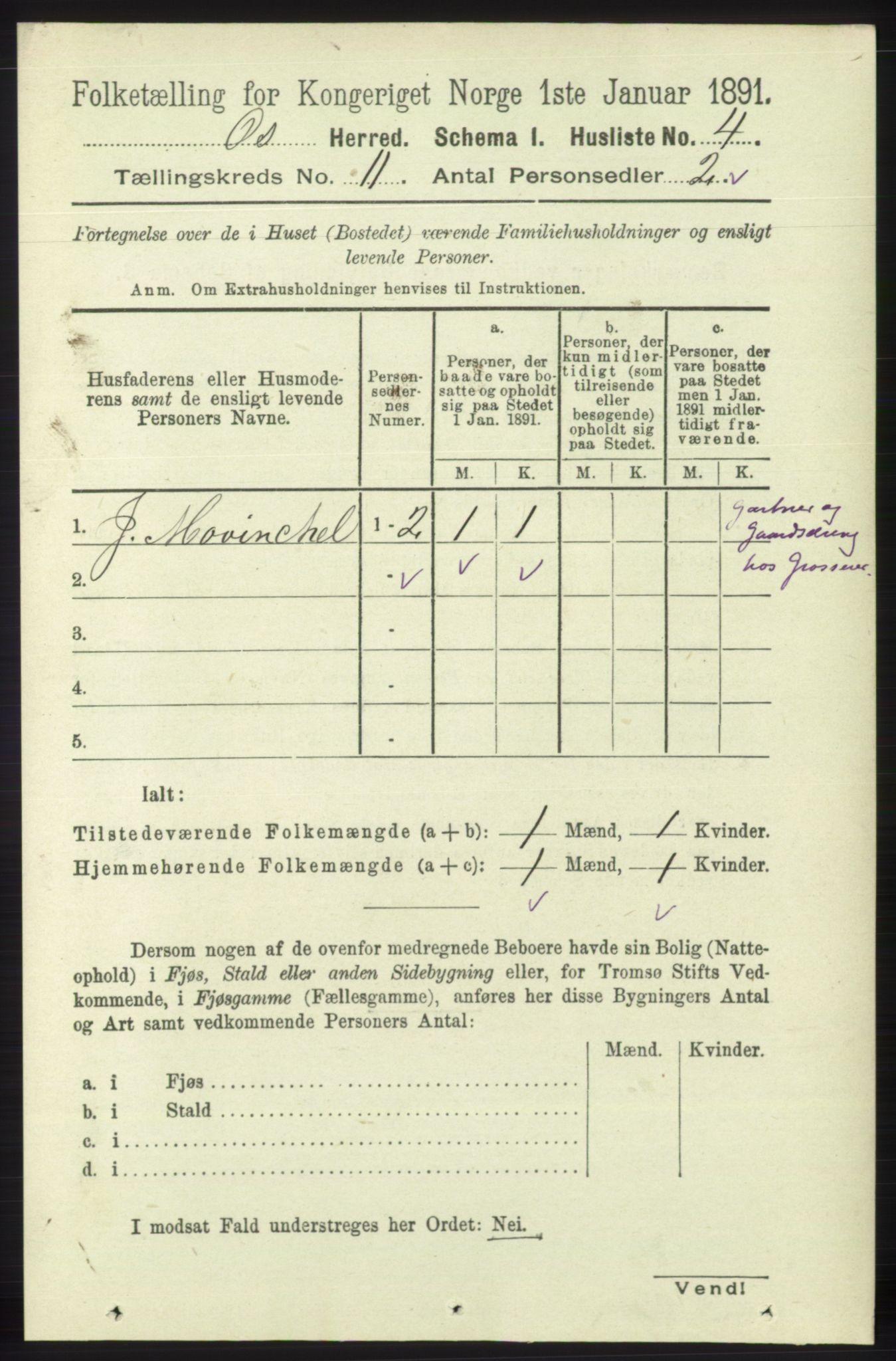 RA, 1891 census for 1243 Os, 1891, p. 2550