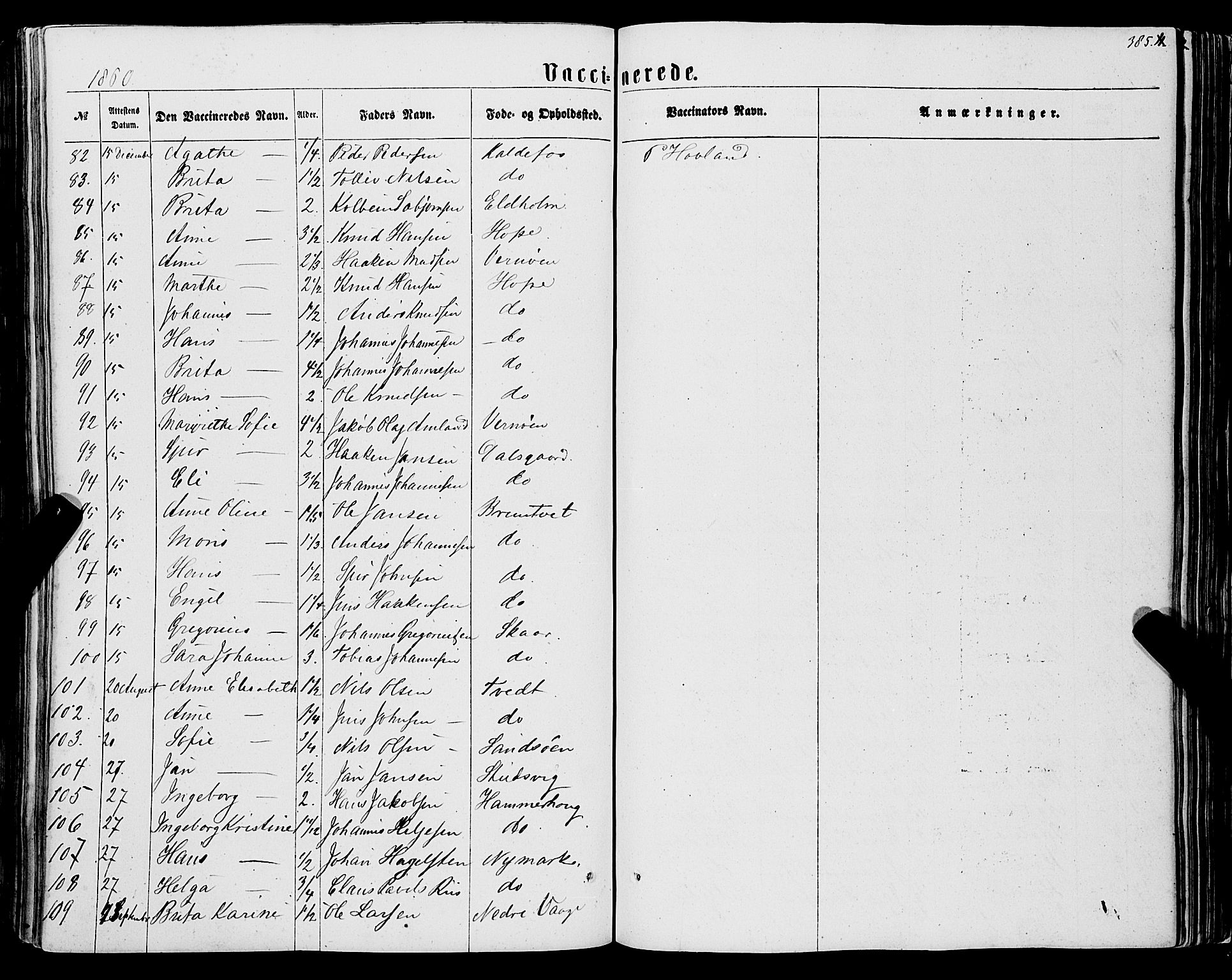 Tysnes sokneprestembete, AV/SAB-A-78601/H/Haa: Parish register (official) no. A 11, 1860-1871, p. 385