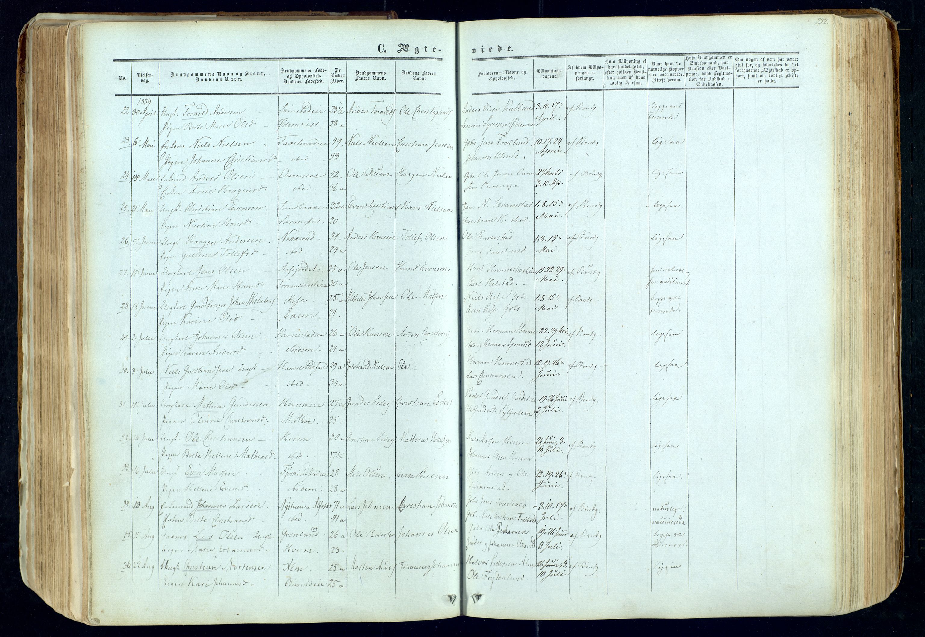 Østre Toten prestekontor, AV/SAH-PREST-104/H/Ha/Haa/L0004: Parish register (official) no. 4, 1857-1865, p. 232