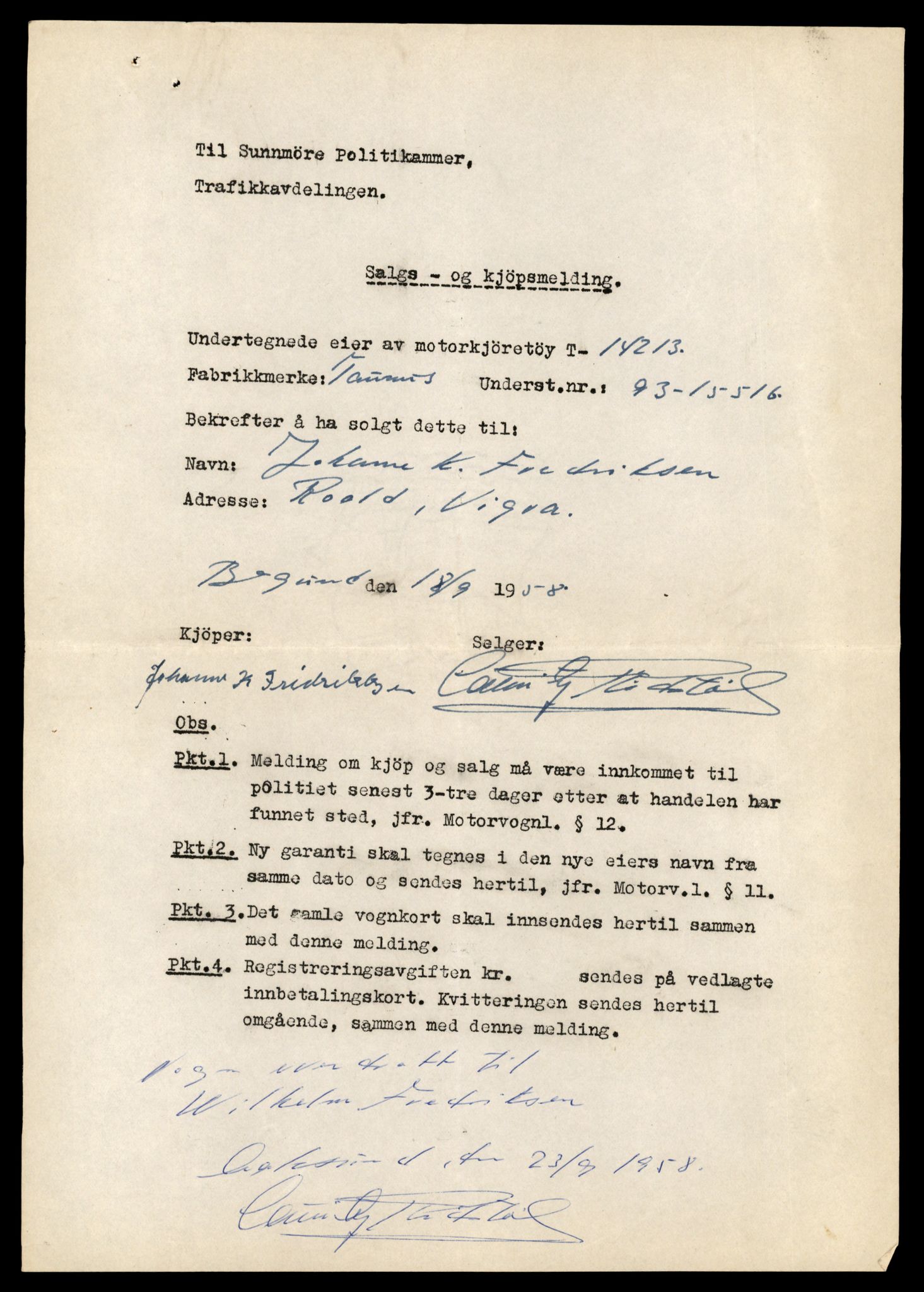 Møre og Romsdal vegkontor - Ålesund trafikkstasjon, AV/SAT-A-4099/F/Fe/L0044: Registreringskort for kjøretøy T 14205 - T 14319, 1927-1998, p. 317