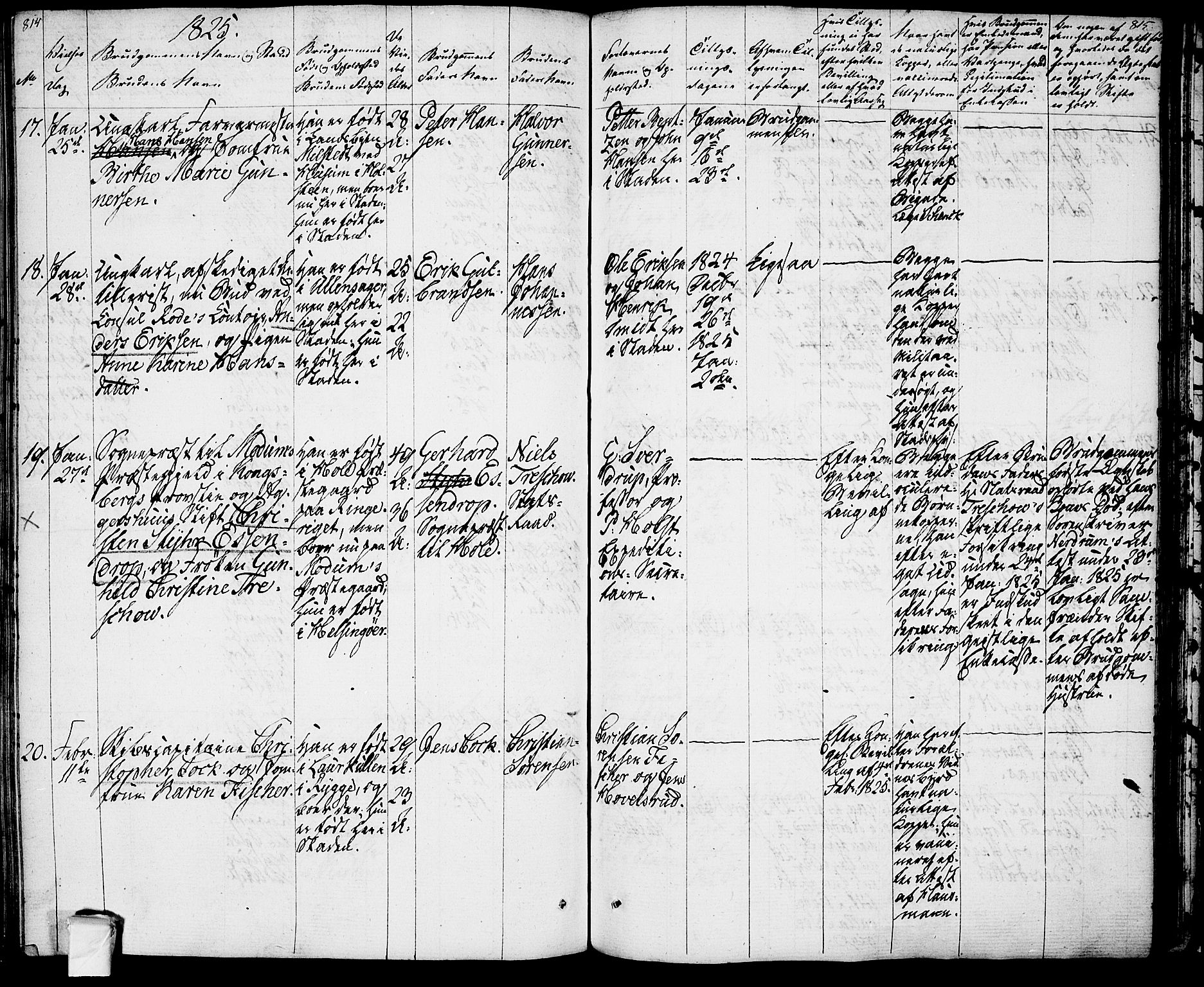 Oslo domkirke Kirkebøker, SAO/A-10752/F/Fa/L0010: Parish register (official) no. 10, 1824-1830, p. 814-815