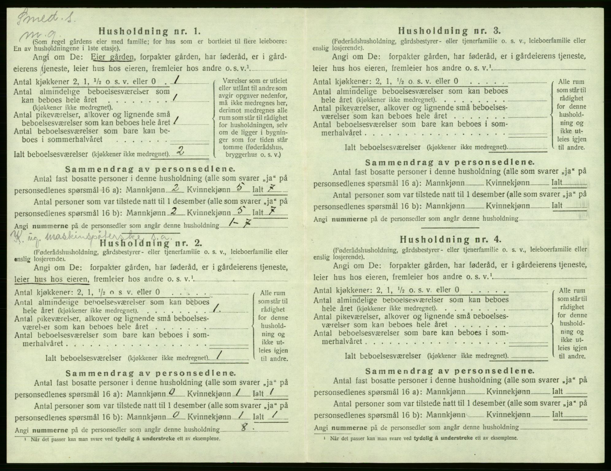 SAB, 1920 census for Granvin, 1920, p. 217