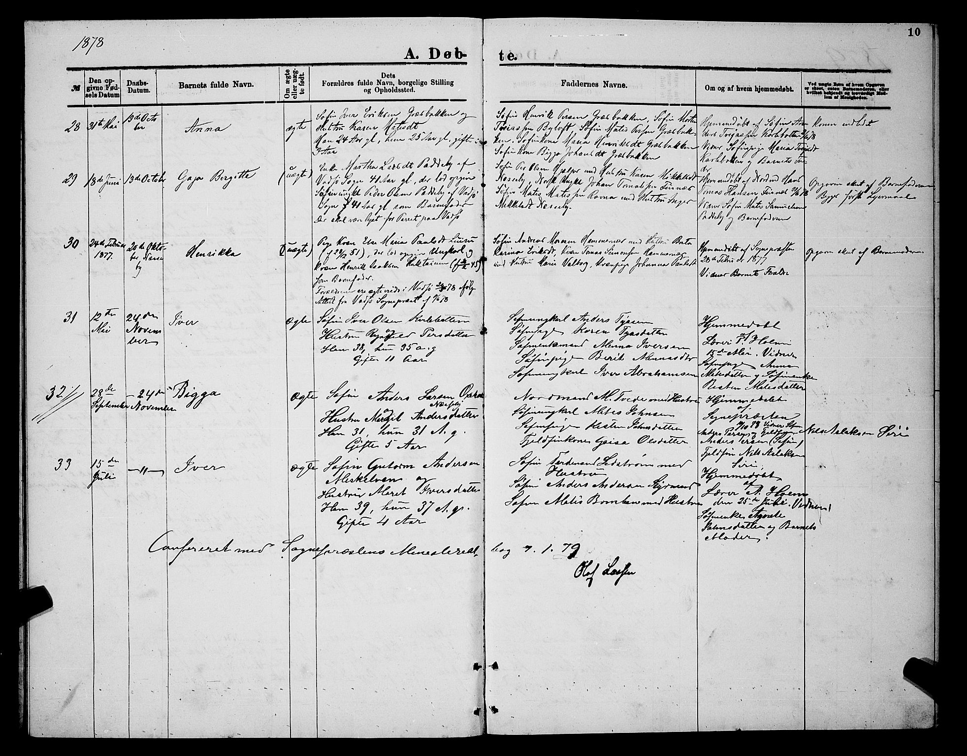 Nesseby sokneprestkontor, AV/SATØ-S-1330/H/Hb/L0004klokker: Parish register (copy) no. 4, 1877-1884, p. 10