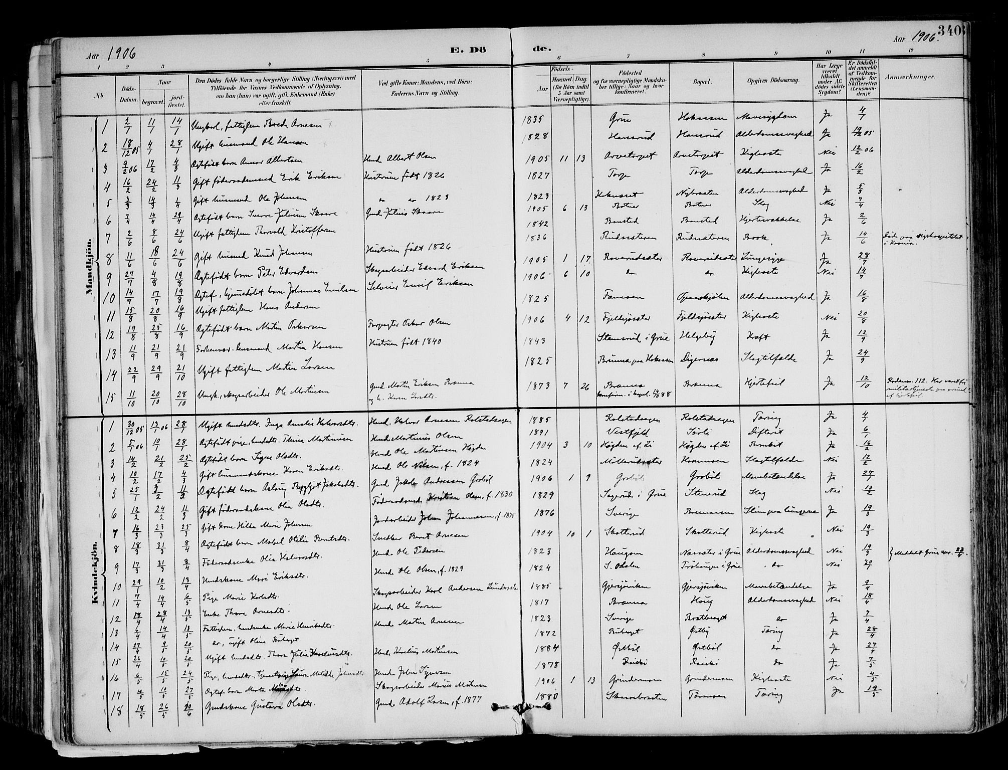 Brandval prestekontor, SAH/PREST-034/H/Ha/Haa/L0003: Parish register (official) no. 3, 1894-1909, p. 340