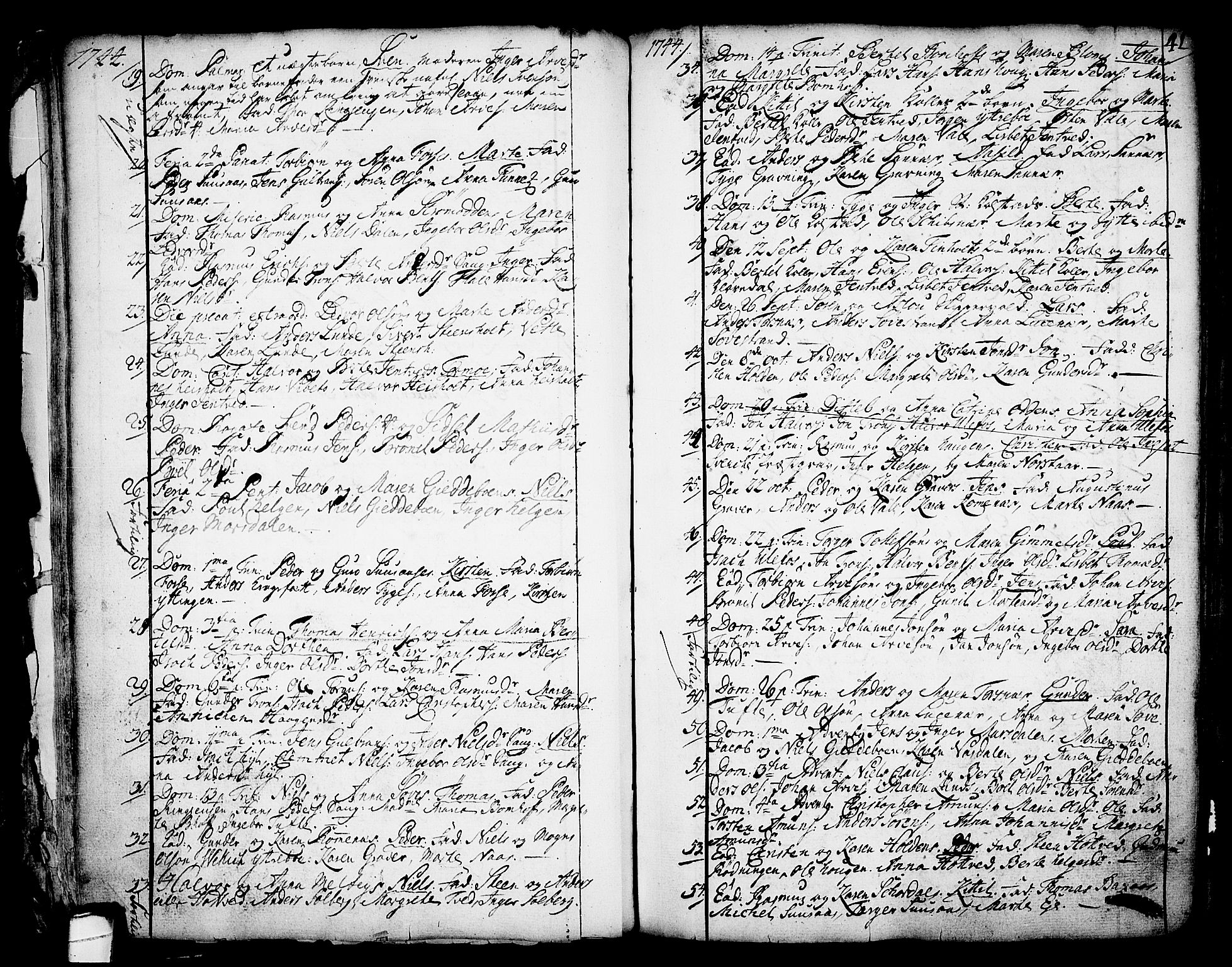 Holla kirkebøker, SAKO/A-272/F/Fa/L0001: Parish register (official) no. 1, 1717-1779, p. 41