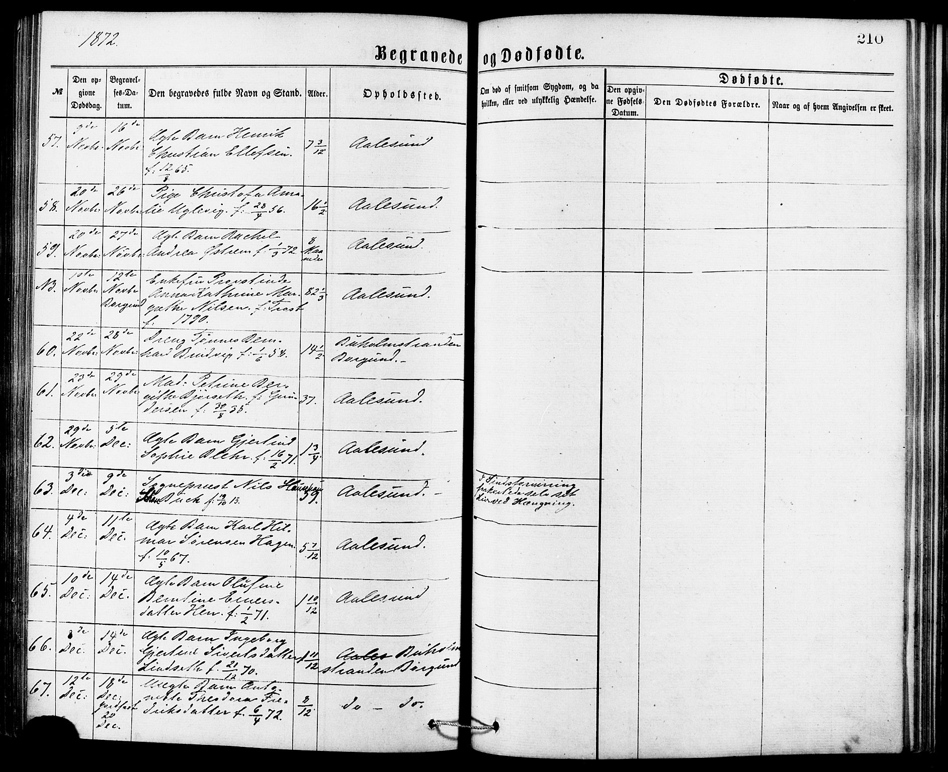 Ministerialprotokoller, klokkerbøker og fødselsregistre - Møre og Romsdal, AV/SAT-A-1454/529/L0453: Parish register (official) no. 529A03, 1872-1877, p. 210
