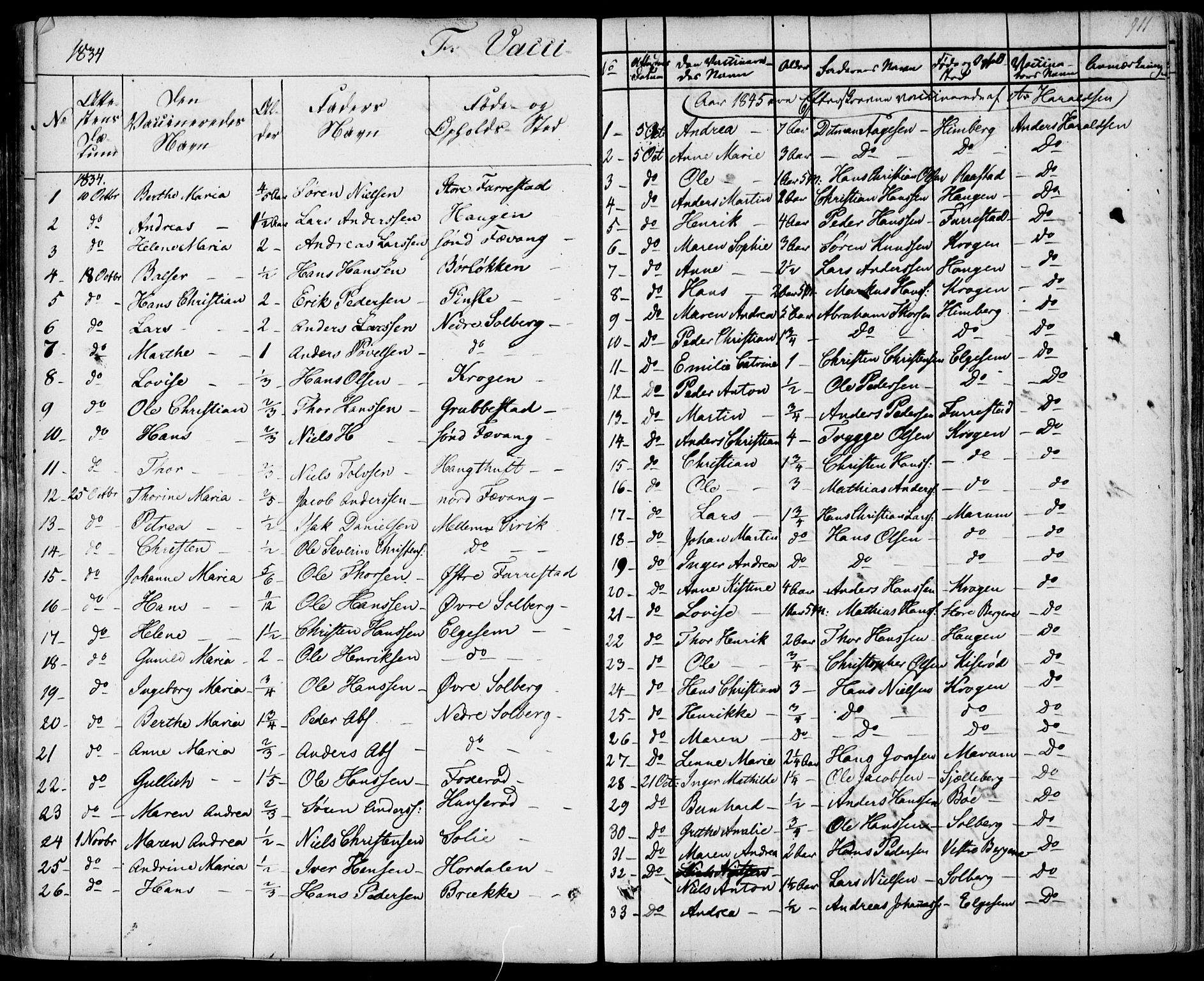 Sandar kirkebøker, SAKO/A-243/F/Fa/L0005: Parish register (official) no. 5, 1832-1847, p. 910-911