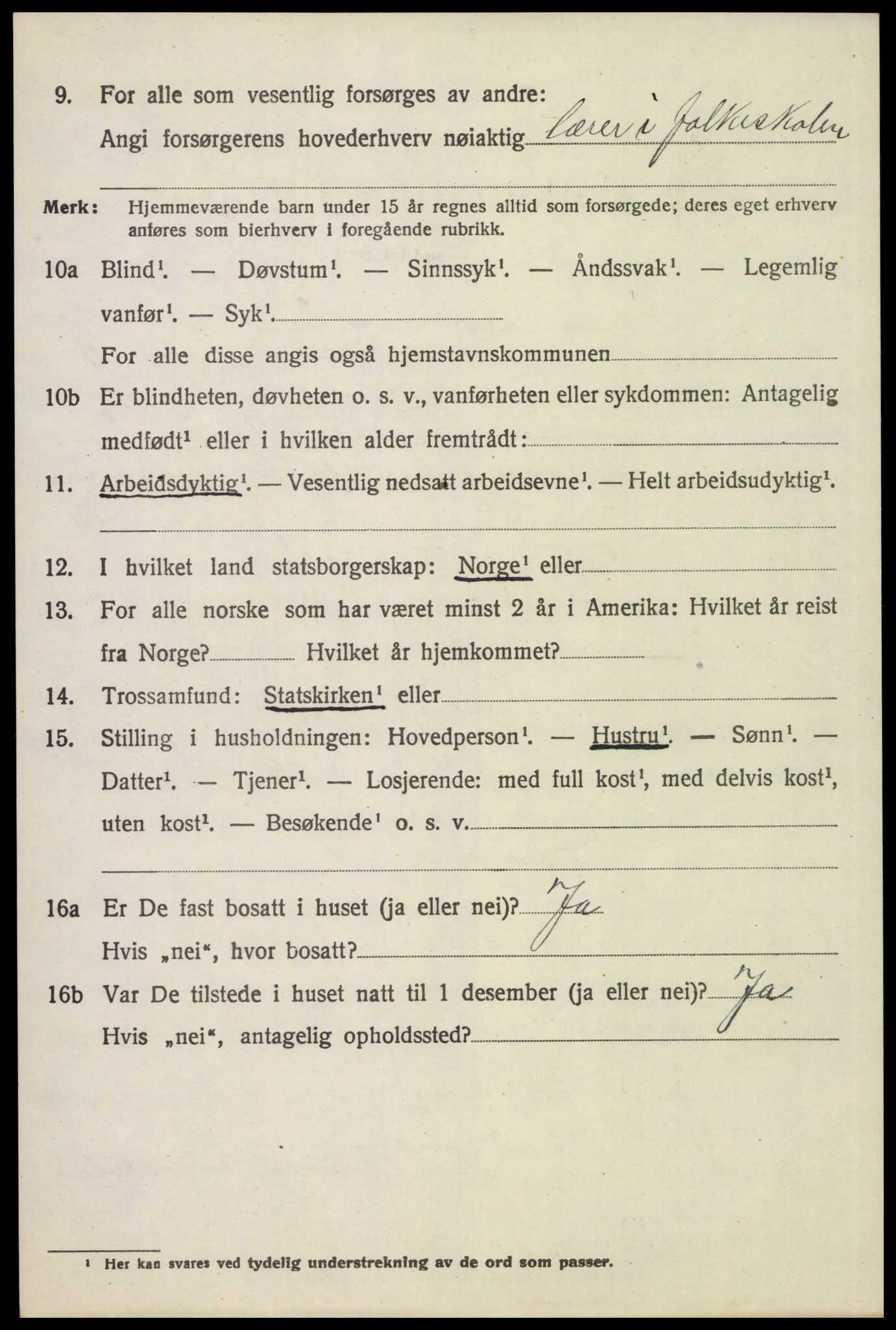 SAH, 1920 census for Vinger, 1920, p. 8921