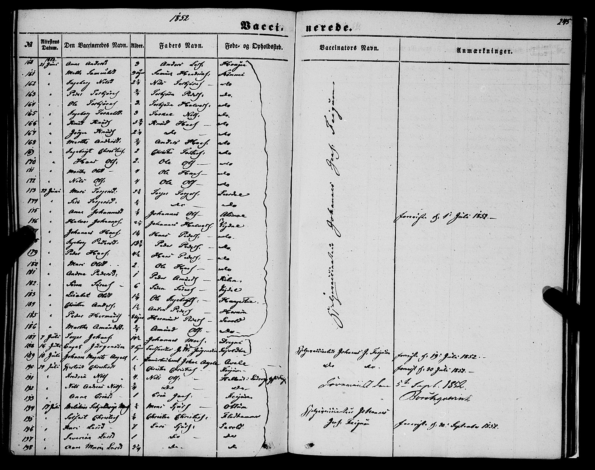 Luster sokneprestembete, AV/SAB-A-81101/H/Haa/Haaa/L0007: Parish register (official) no. A 7, 1849-1859, p. 245