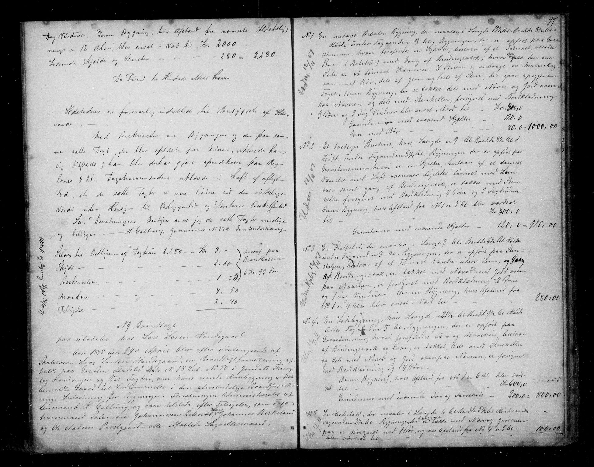 Lensmannen i Jondal, SAB/A-33101/0012/L0001: Branntakstprotokoll, 1846-1885, p. 96b-97a