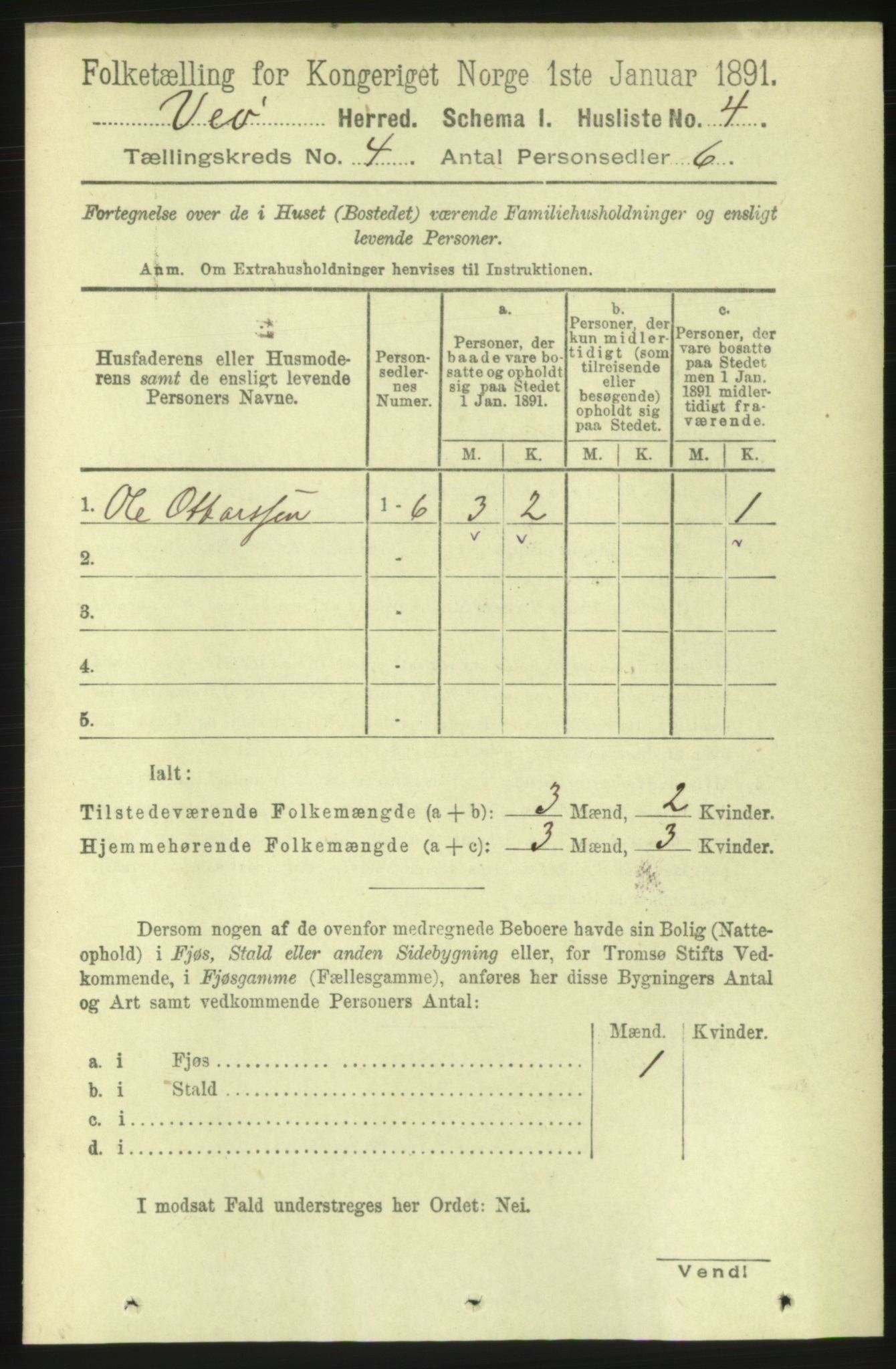 RA, 1891 census for 1541 Veøy, 1891, p. 1739