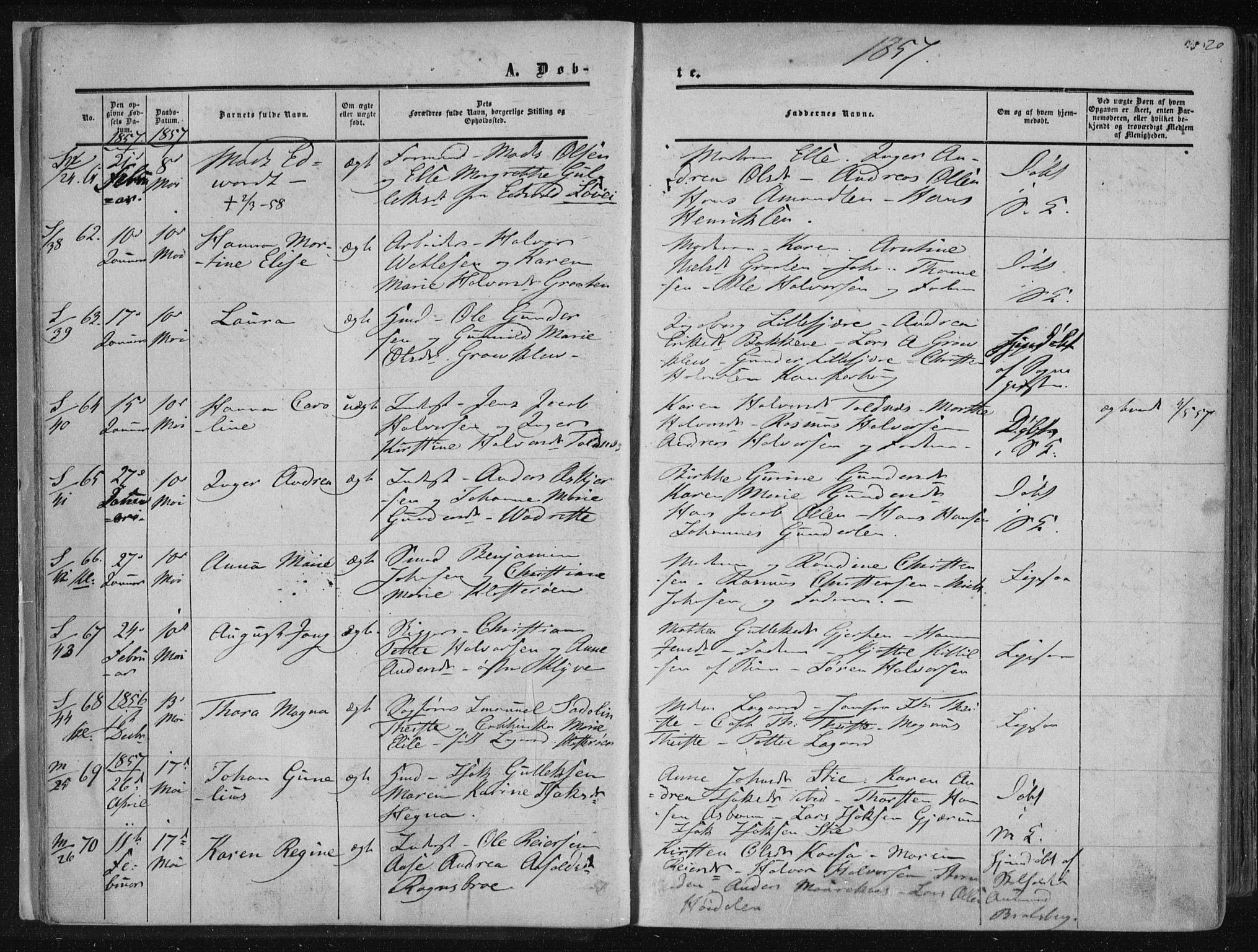 Solum kirkebøker, SAKO/A-306/F/Fa/L0007: Parish register (official) no. I 7, 1856-1864, p. 20