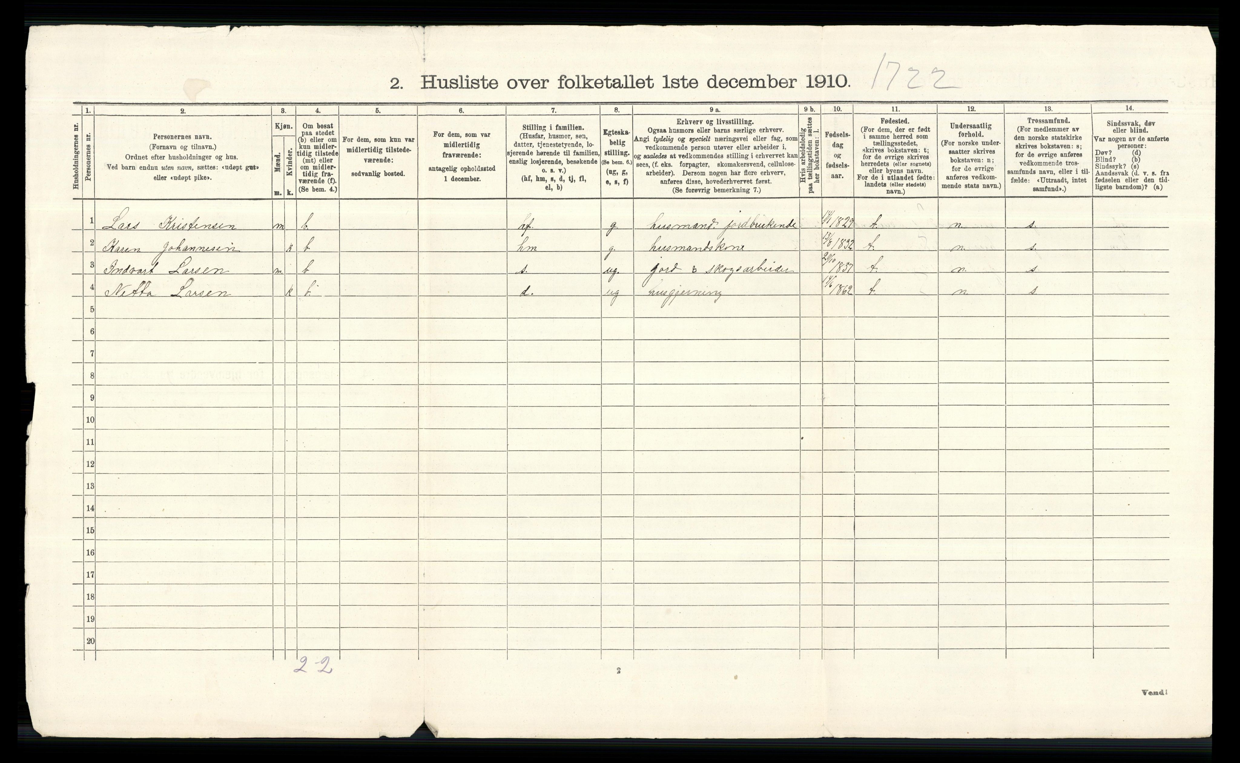 RA, 1910 census for Hurdal, 1910, p. 27