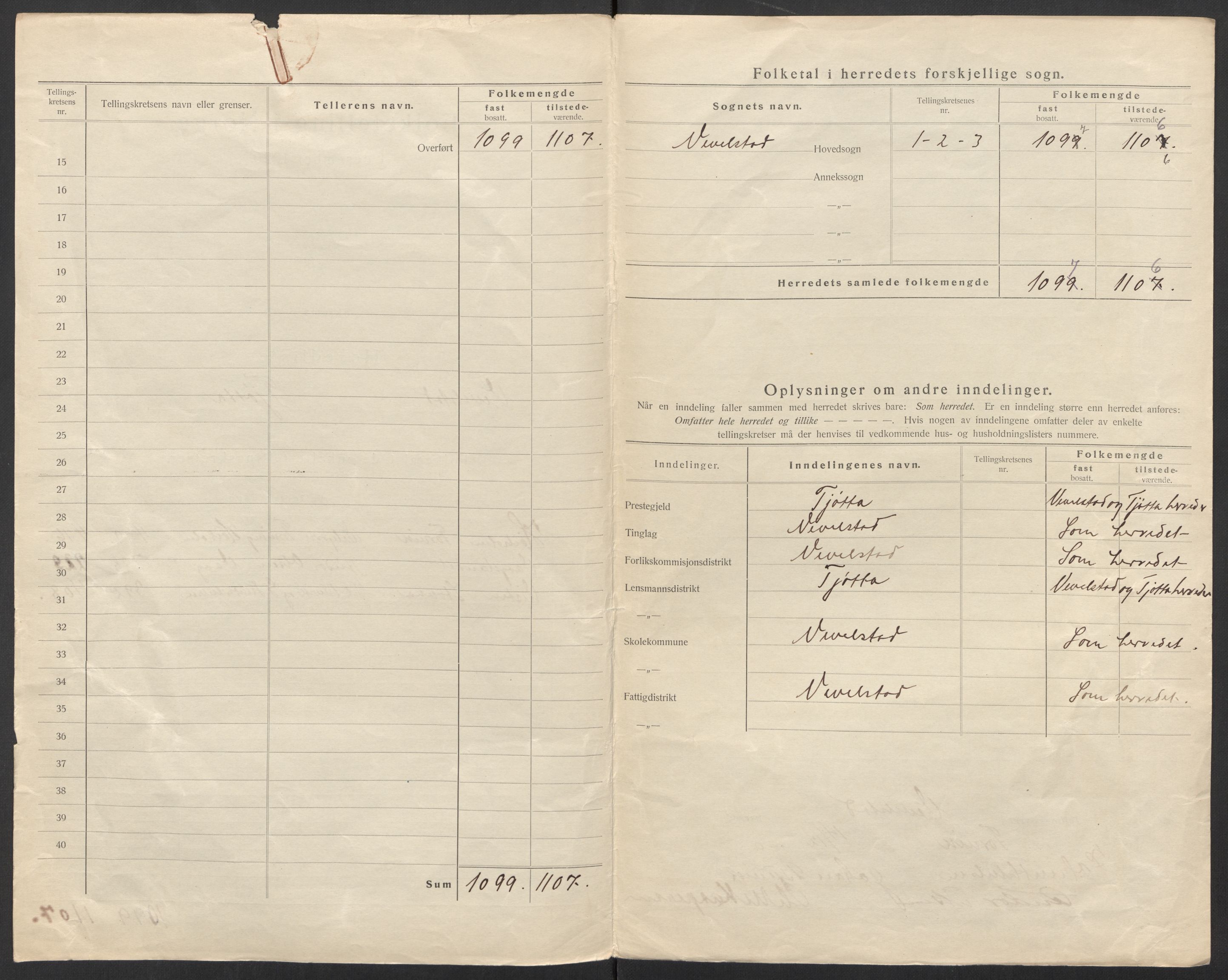 SAT, 1920 census for Vevelstad, 1920, p. 5