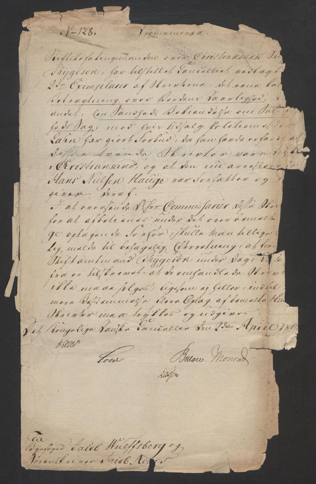 Justisdepartementet, Kommisjon i saken mot Hans Nielsen Hauge 1804, AV/RA-S-1151/D/L0003: Hans Nielsen Hauges sak, 1813, p. 65