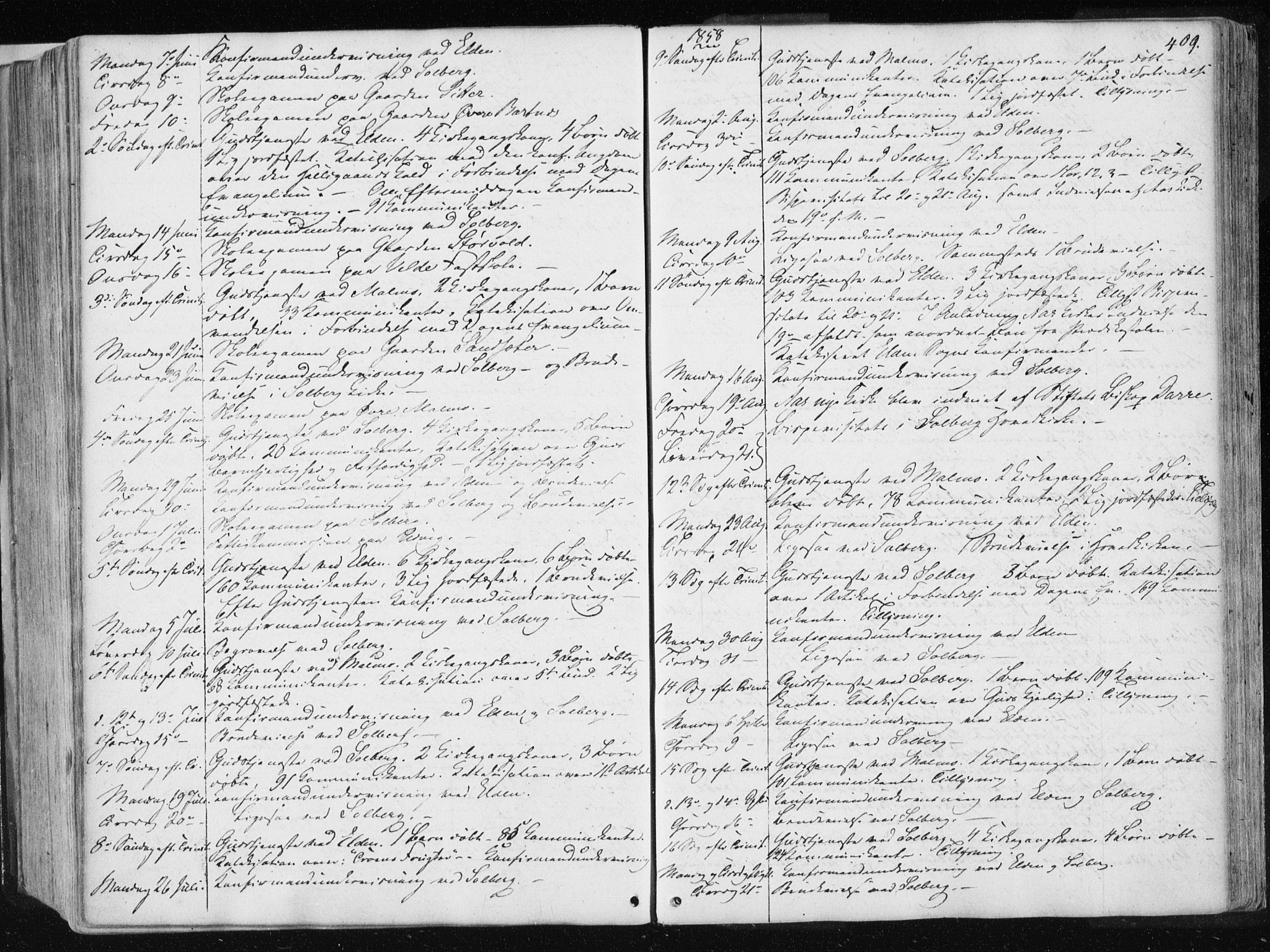 Ministerialprotokoller, klokkerbøker og fødselsregistre - Nord-Trøndelag, SAT/A-1458/741/L0393: Parish register (official) no. 741A07, 1849-1863, p. 409