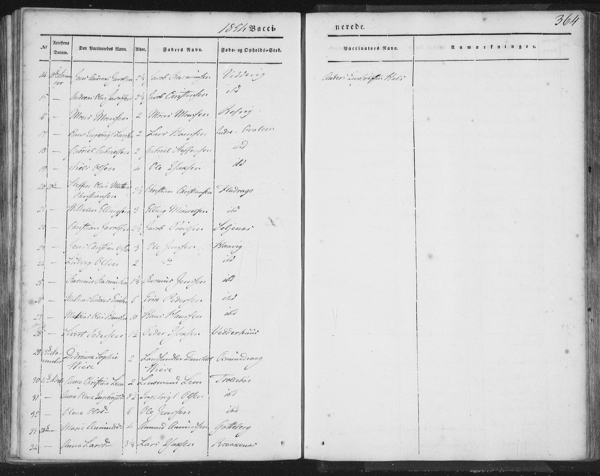 Selje sokneprestembete, AV/SAB-A-99938/H/Ha/Haa/Haaa: Parish register (official) no. A 10, 1844-1858, p. 364