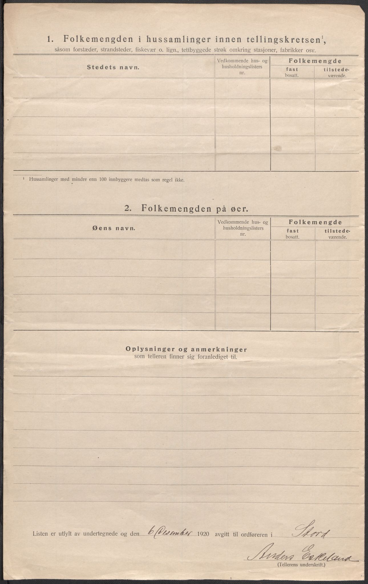 SAB, 1920 census for Stord, 1920, p. 19