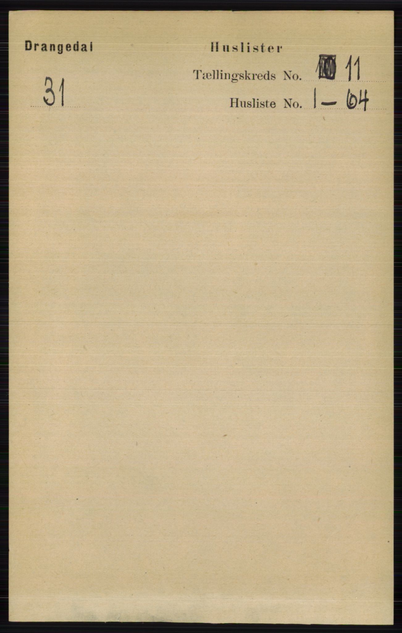 RA, 1891 census for 0817 Drangedal, 1891, p. 3842