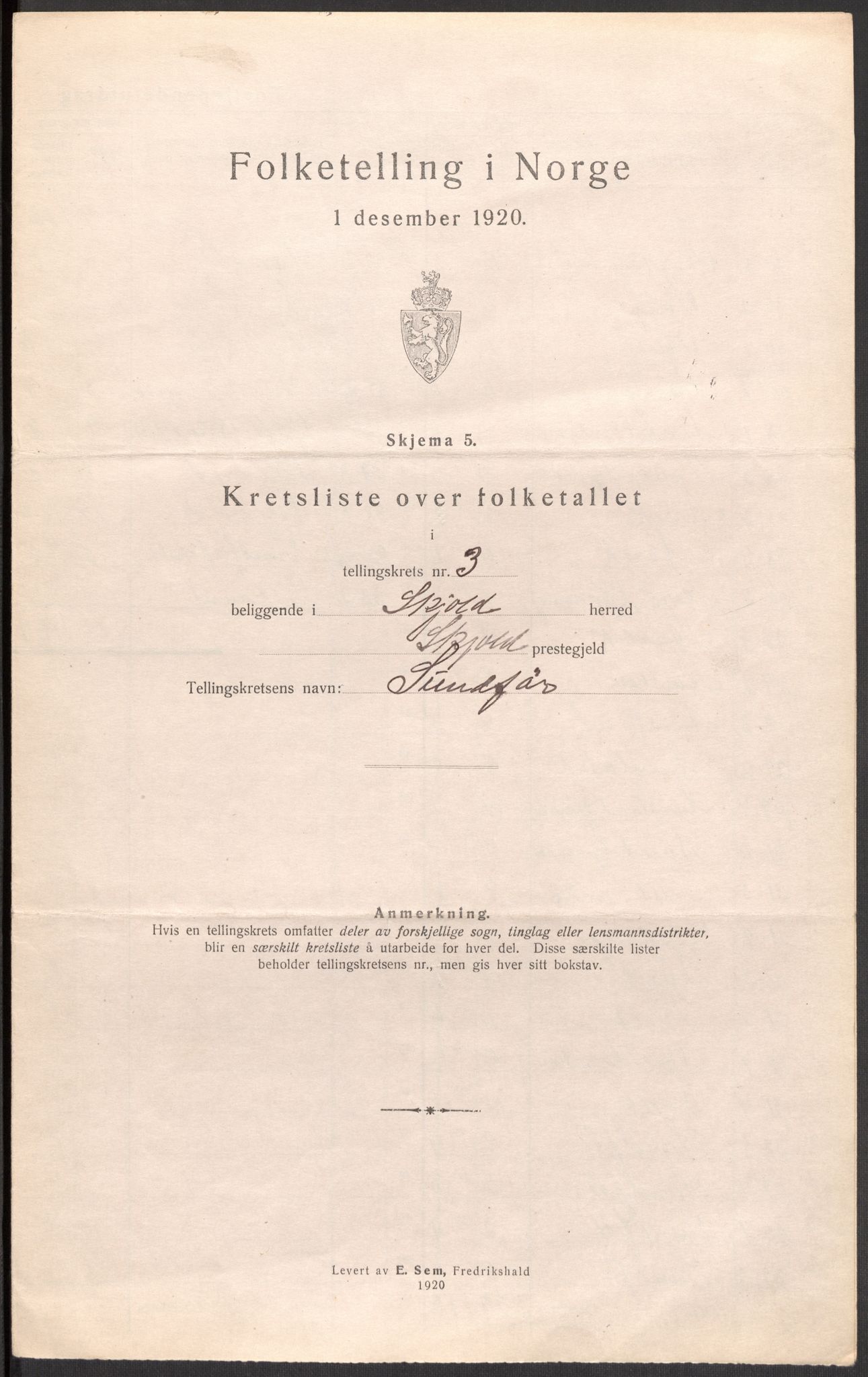 SAST, 1920 census for Skjold, 1920, p. 13