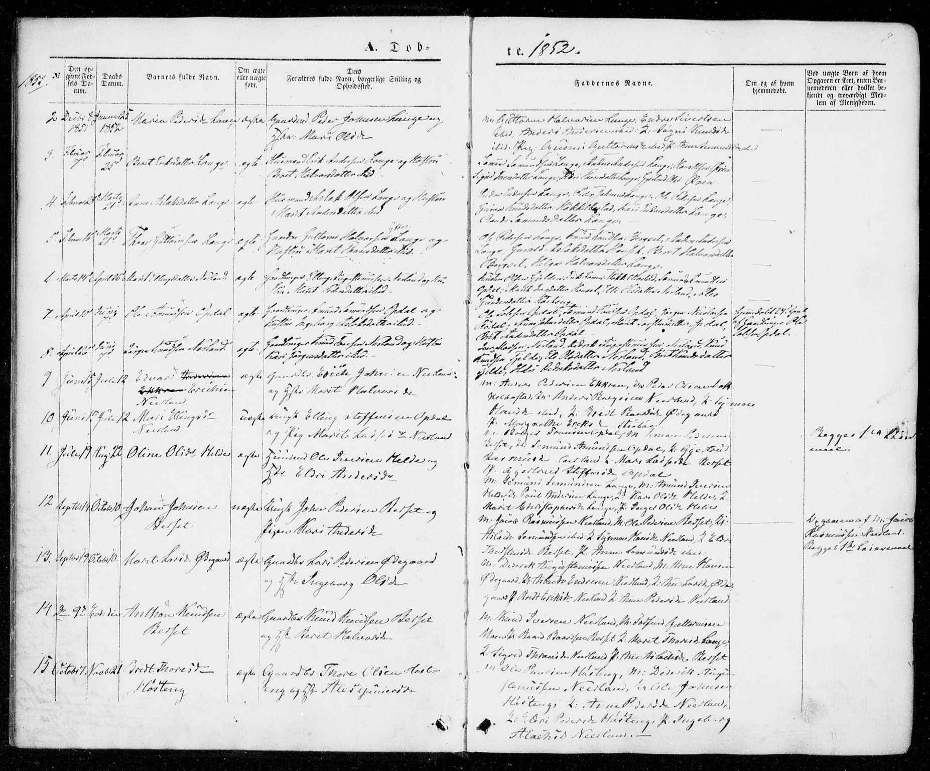 Ministerialprotokoller, klokkerbøker og fødselsregistre - Møre og Romsdal, AV/SAT-A-1454/554/L0643: Parish register (official) no. 554A01, 1846-1879, p. 8