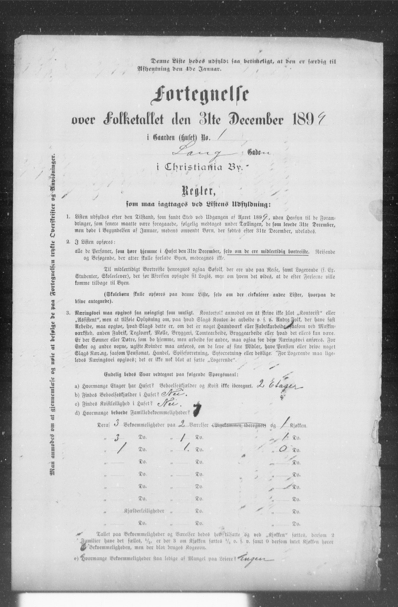 OBA, Municipal Census 1899 for Kristiania, 1899, p. 7384