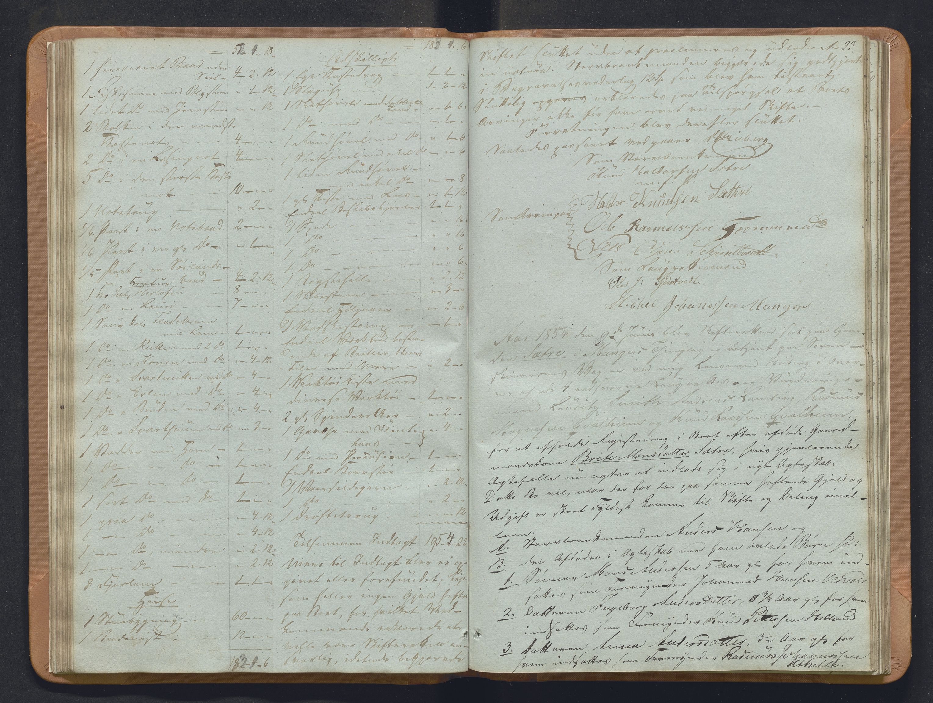 Nordhordland sorenskrivar, SAB/A-2901/1/H/Hb/L0018: Registreringsprotokollar, 1853-1856, p. 33