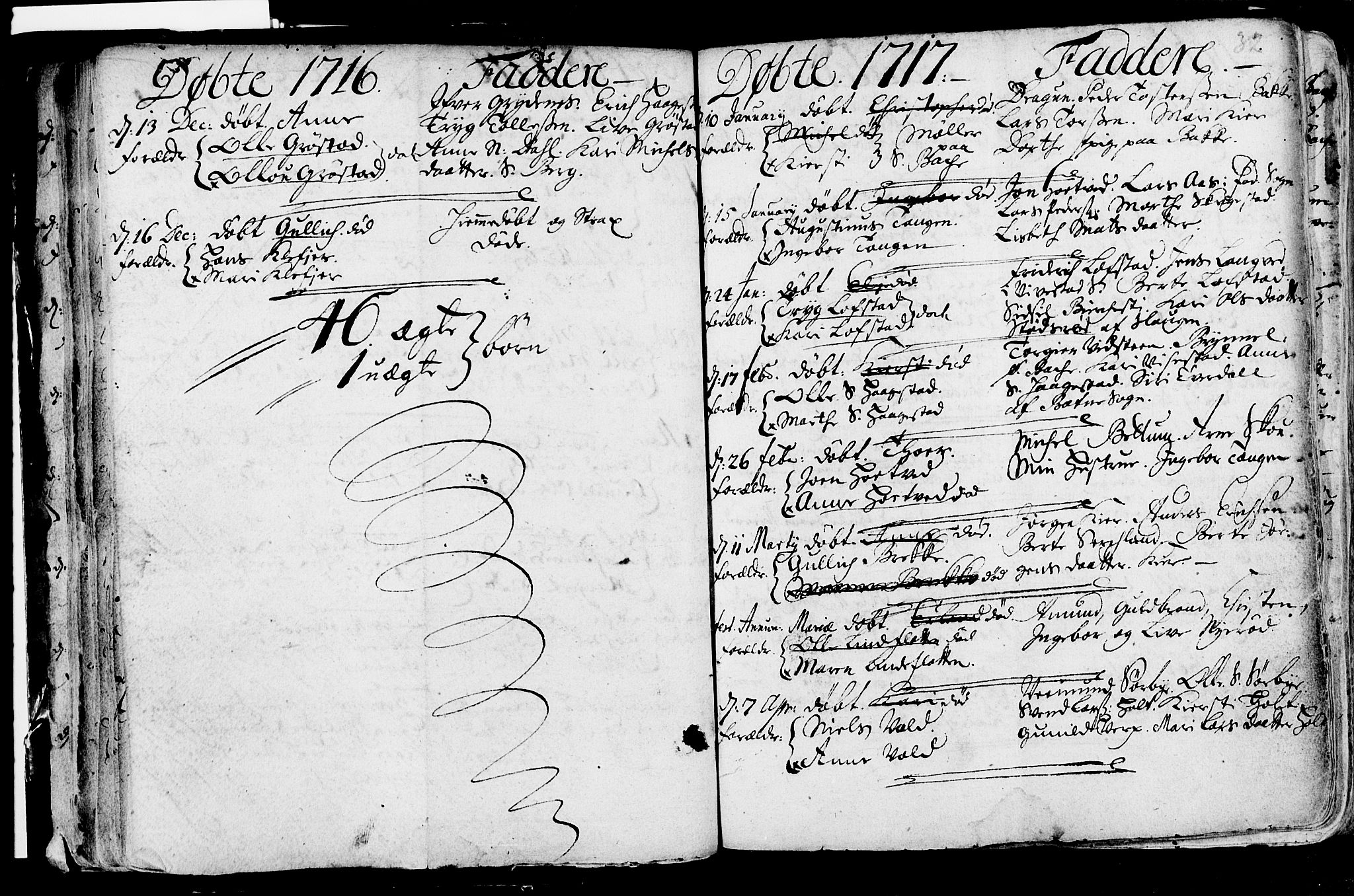 Våle kirkebøker, SAKO/A-334/F/Fa/L0002: Parish register (official) no. I 2, 1705-1732, p. 32