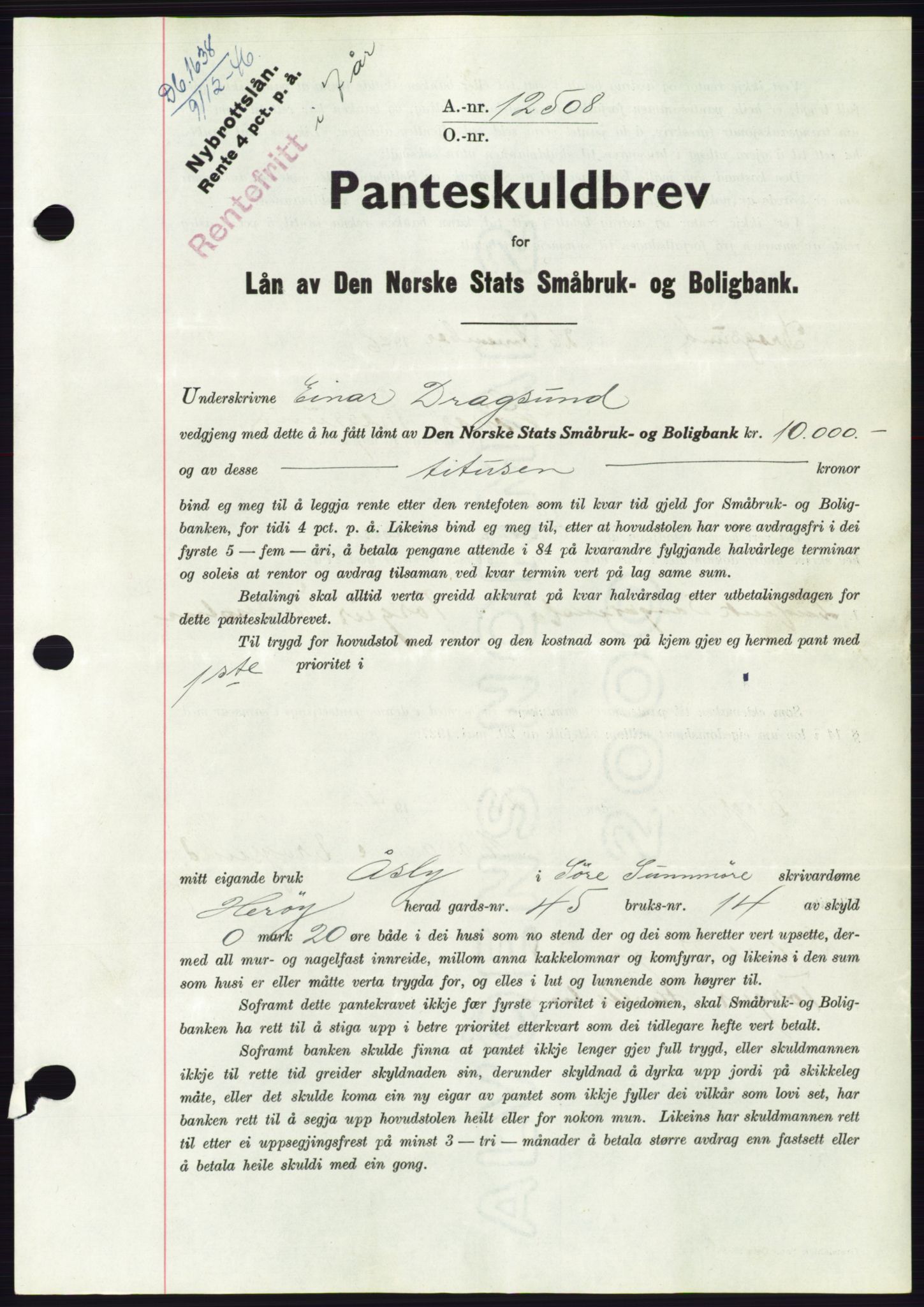 Søre Sunnmøre sorenskriveri, AV/SAT-A-4122/1/2/2C/L0114: Mortgage book no. 1-2B, 1943-1947, Diary no: : 1638/1946
