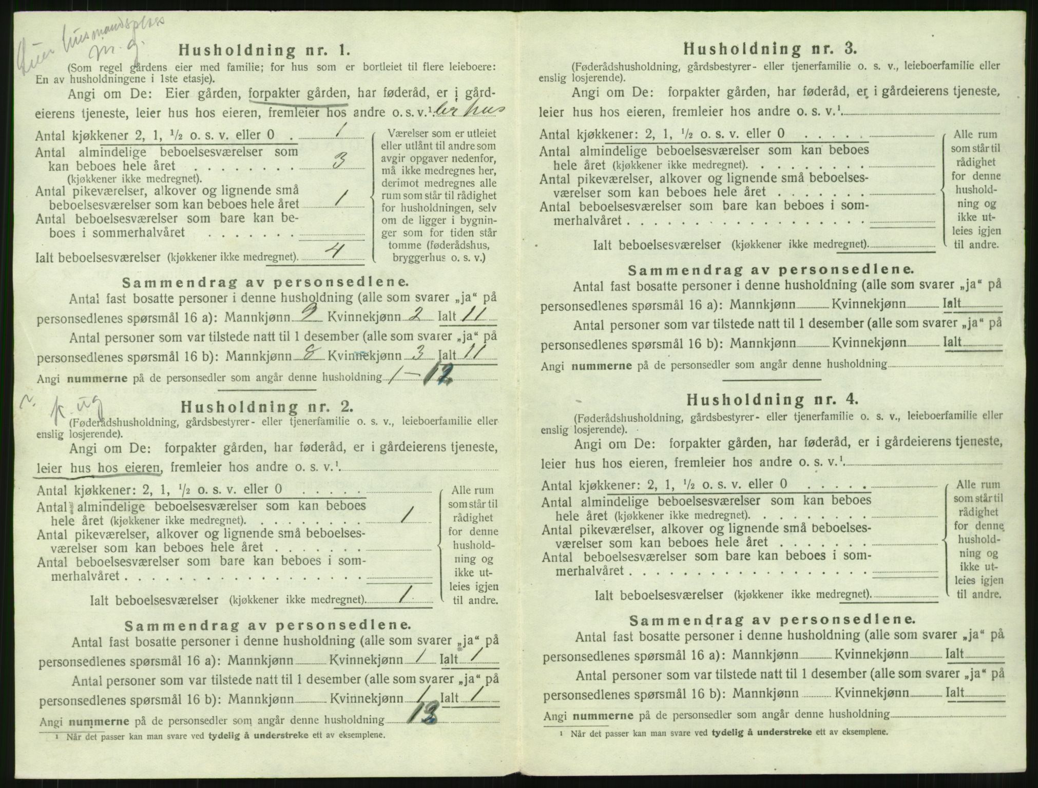 SAT, 1920 census for Borgund, 1920, p. 2377