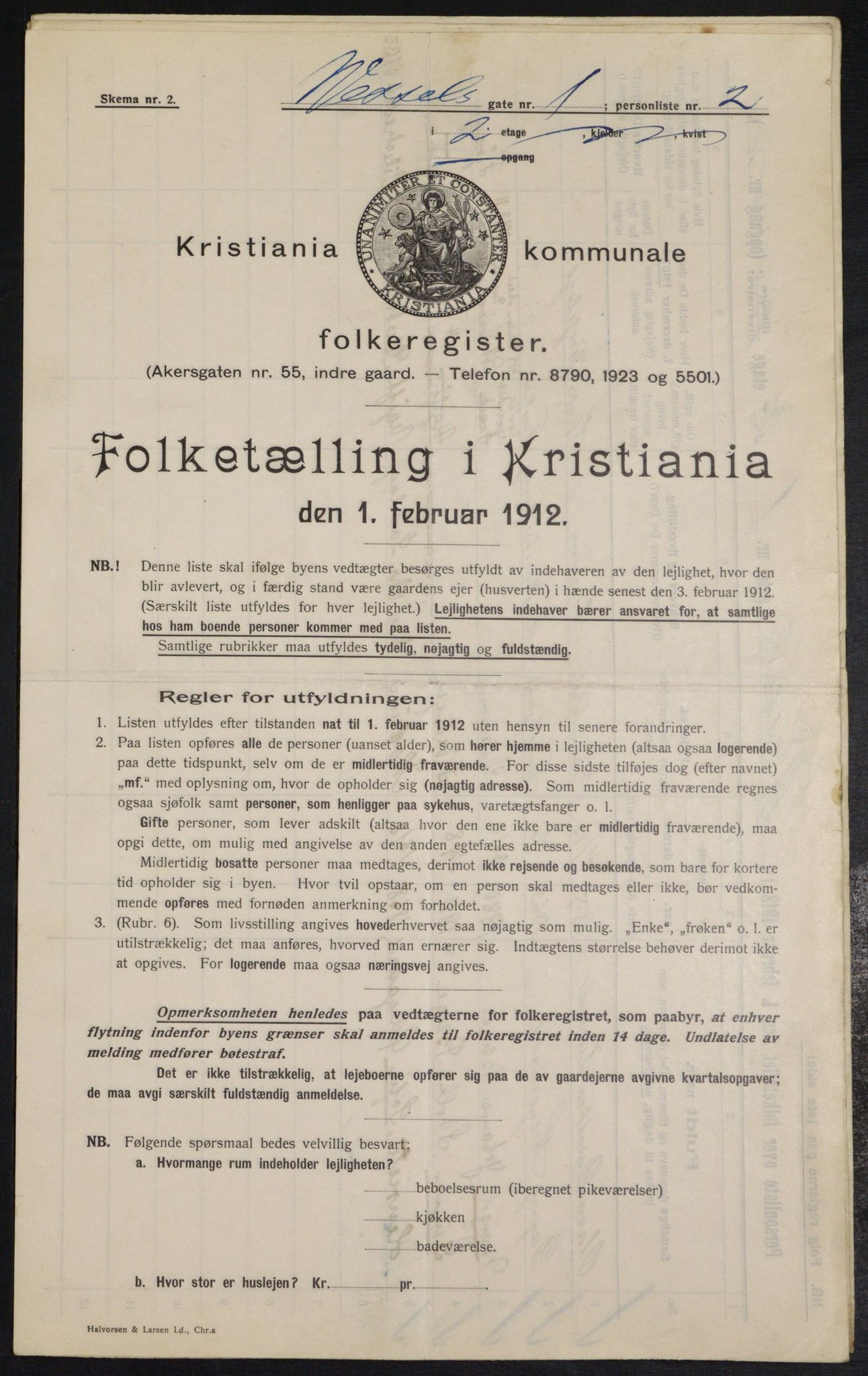 OBA, Municipal Census 1912 for Kristiania, 1912, p. 127880