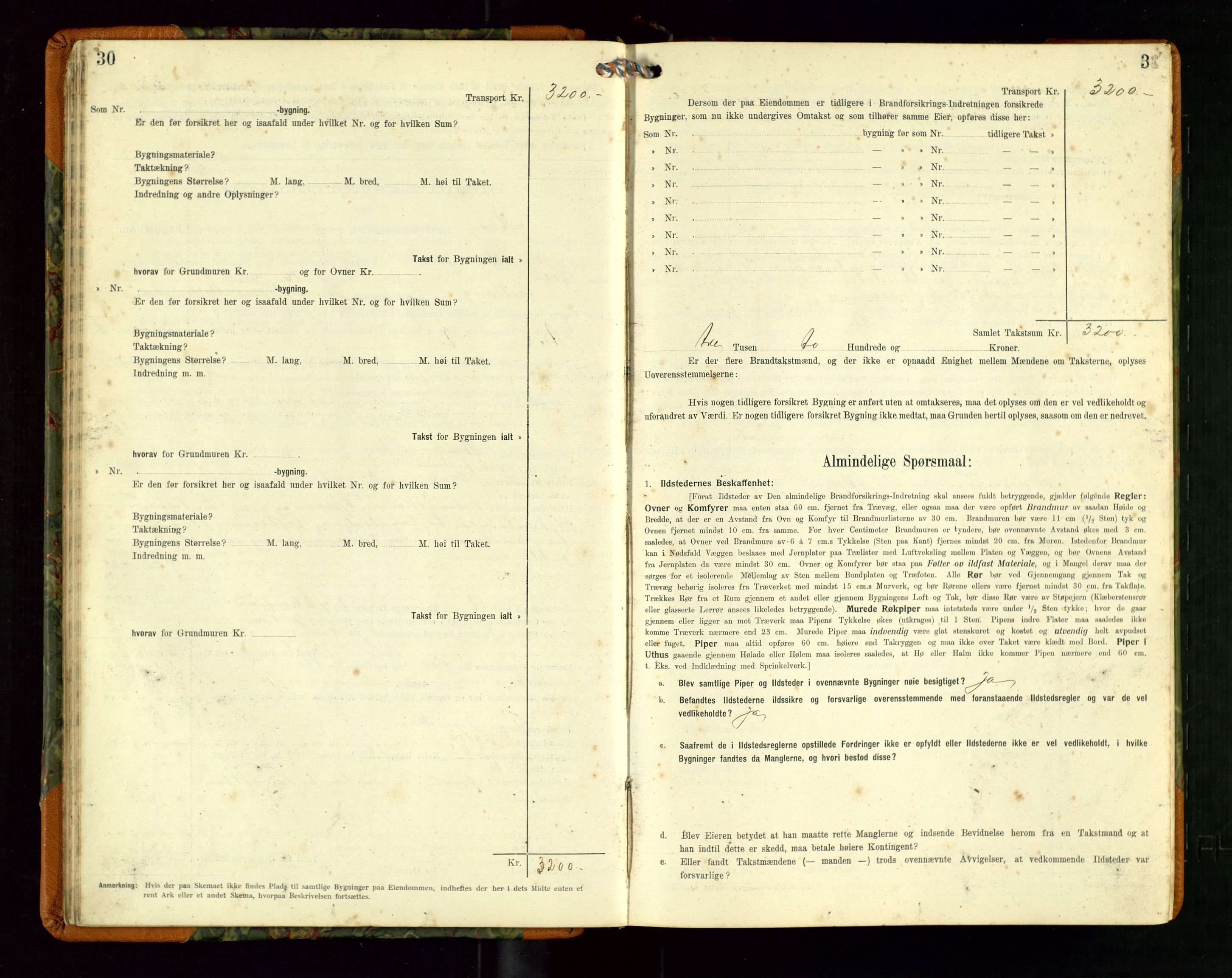 Hå lensmannskontor, SAST/A-100456/Goa/L0004: Takstprotokoll (skjema), 1911-1926, p. 30-31