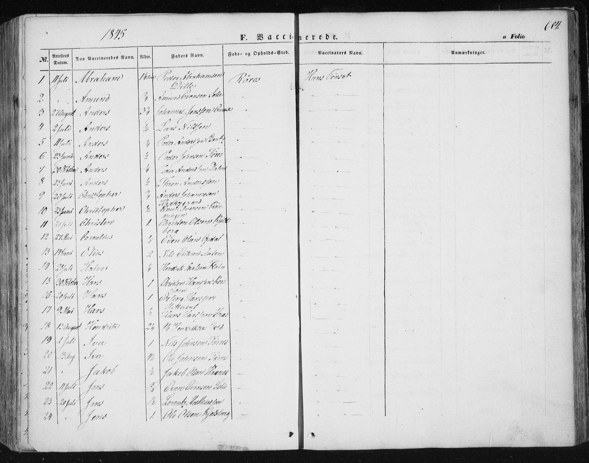 Ministerialprotokoller, klokkerbøker og fødselsregistre - Sør-Trøndelag, SAT/A-1456/681/L0931: Parish register (official) no. 681A09, 1845-1859, p. 604