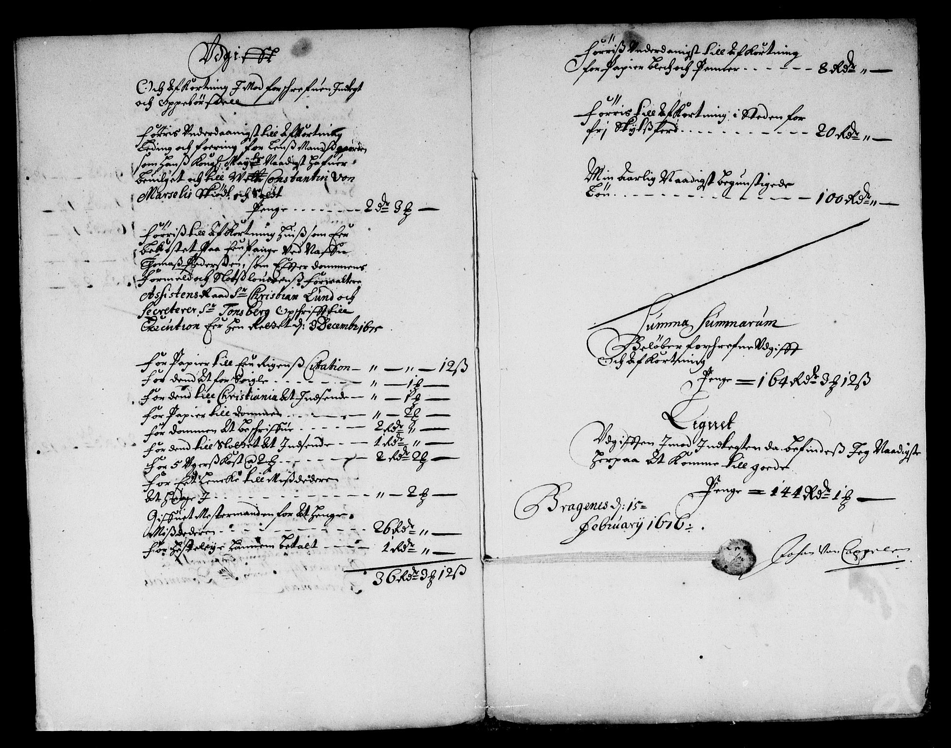 Rentekammeret inntil 1814, Reviderte regnskaper, Stiftamtstueregnskaper, Landkommissariatet på Akershus og Akershus stiftamt, AV/RA-EA-5869/R/Rb/L0106: Akershus stiftamt, 1673-1675
