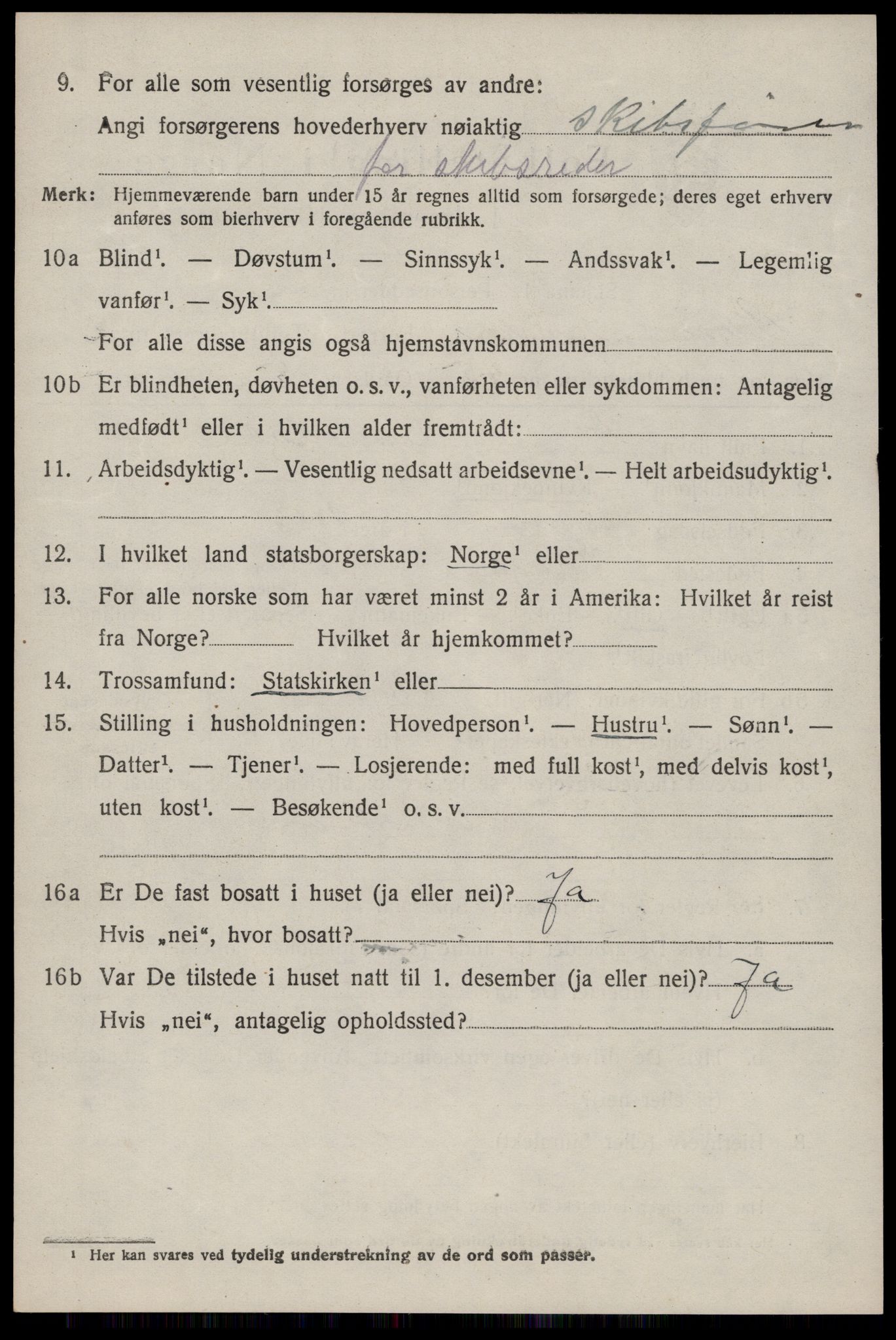 SAST, 1920 census for Stangaland, 1920, p. 1770