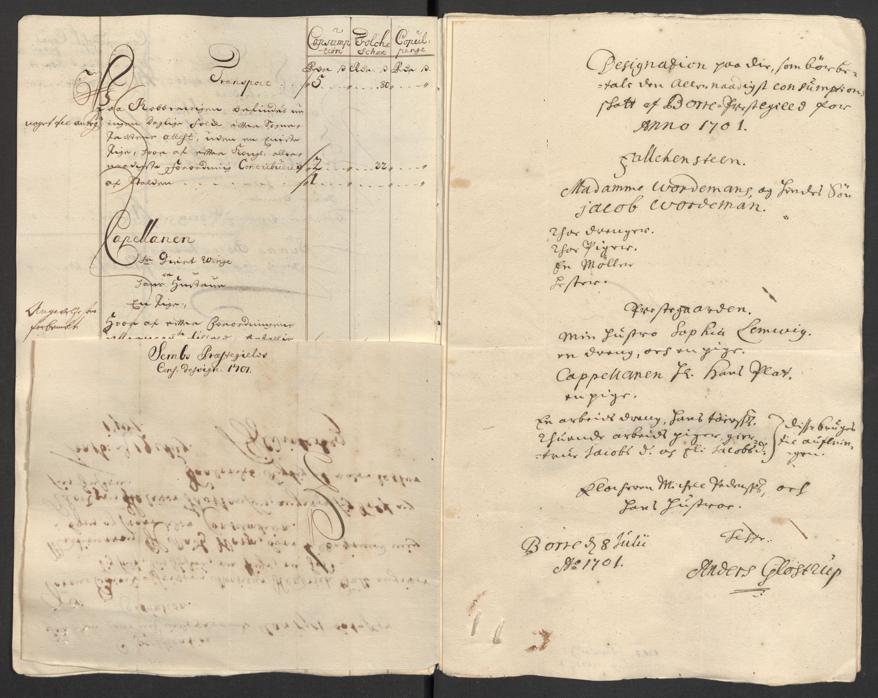 Rentekammeret inntil 1814, Reviderte regnskaper, Fogderegnskap, AV/RA-EA-4092/R32/L1869: Fogderegnskap Jarlsberg grevskap, 1700-1701, p. 326