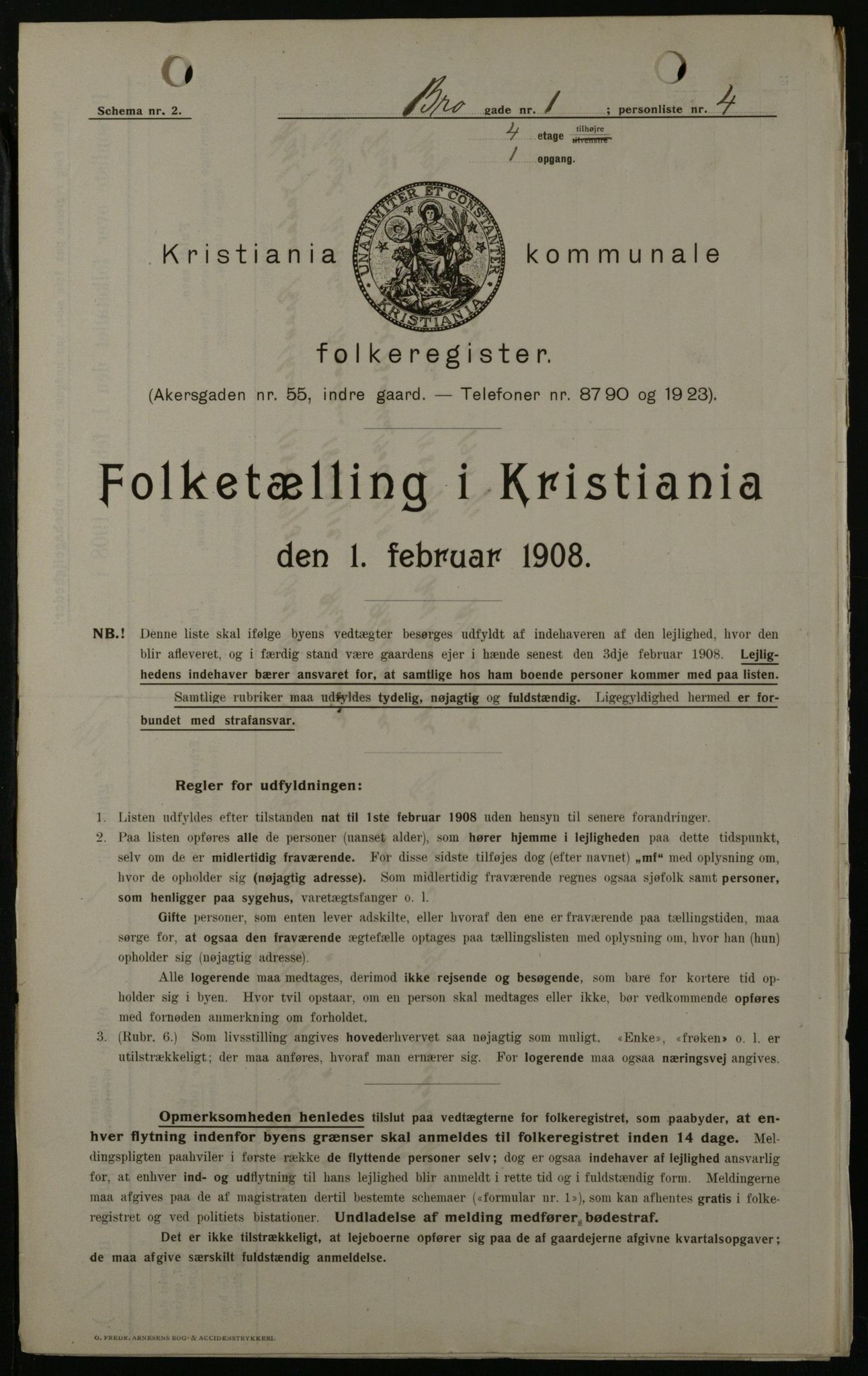OBA, Municipal Census 1908 for Kristiania, 1908, p. 9236