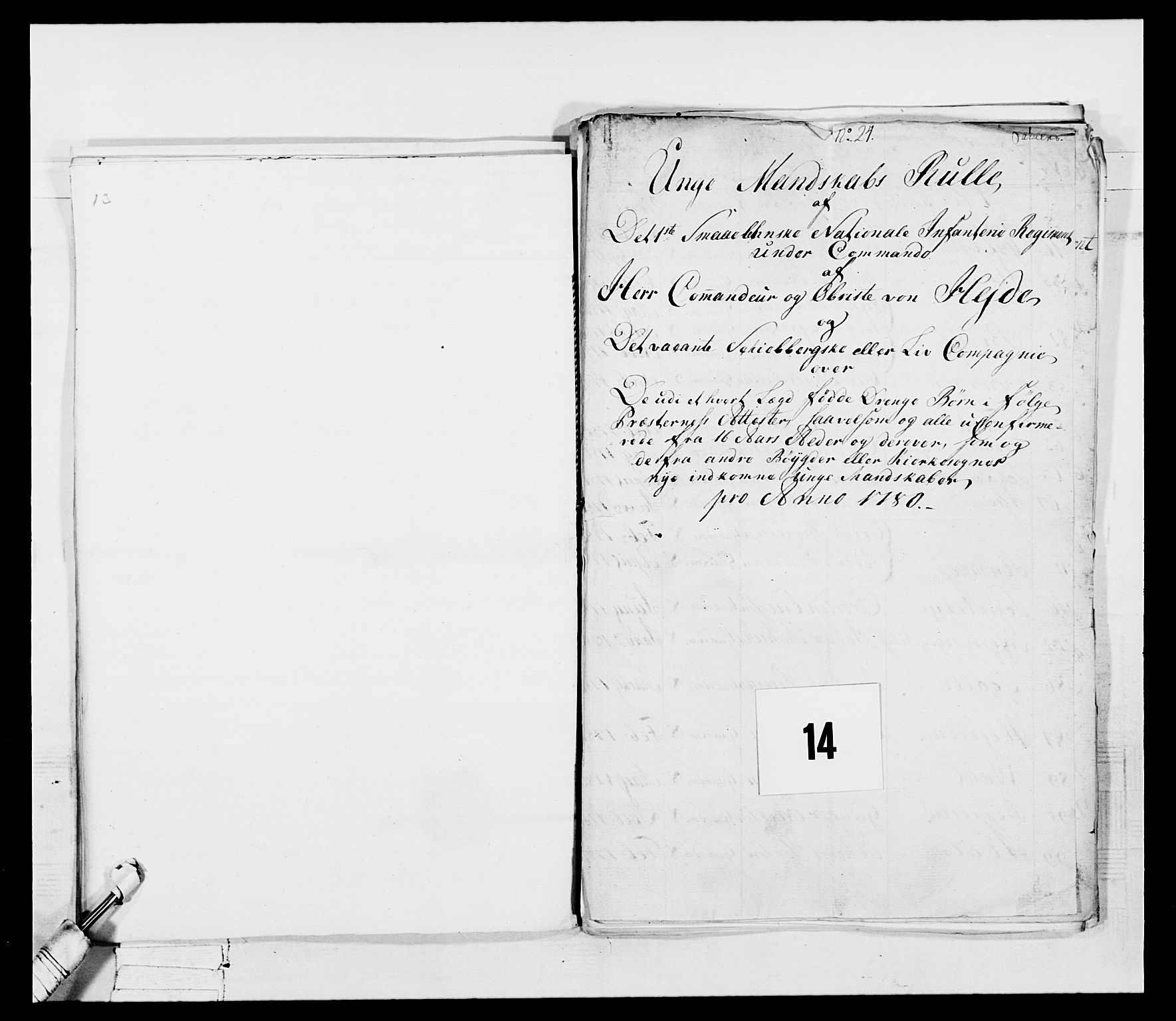 Generalitets- og kommissariatskollegiet, Det kongelige norske kommissariatskollegium, AV/RA-EA-5420/E/Eh/L0052: 1. Smålenske nasjonale infanteriregiment, 1774-1789, p. 138